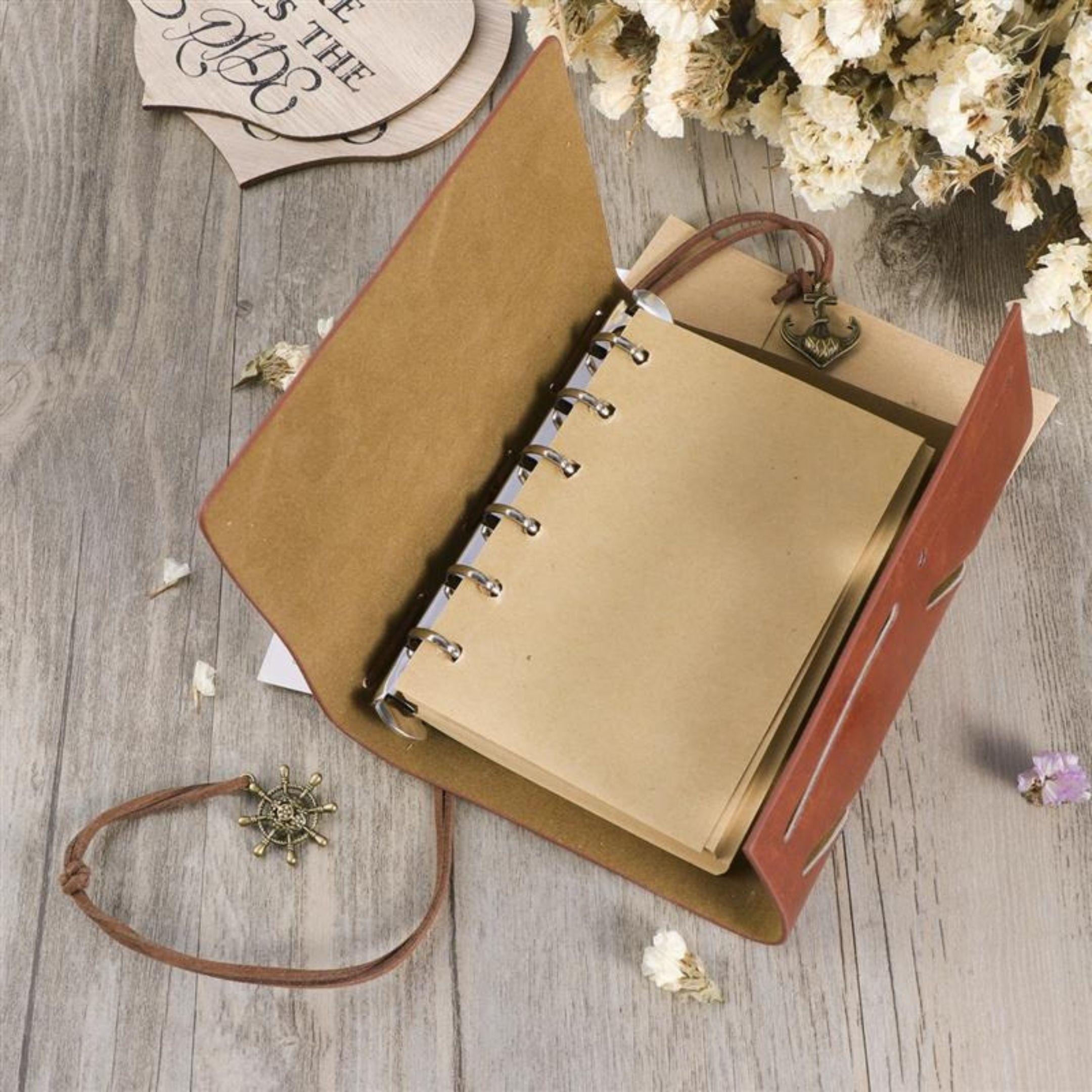 Agenda Vintage Con Cubierta y Colgantes - Cuaderno Marinero-2