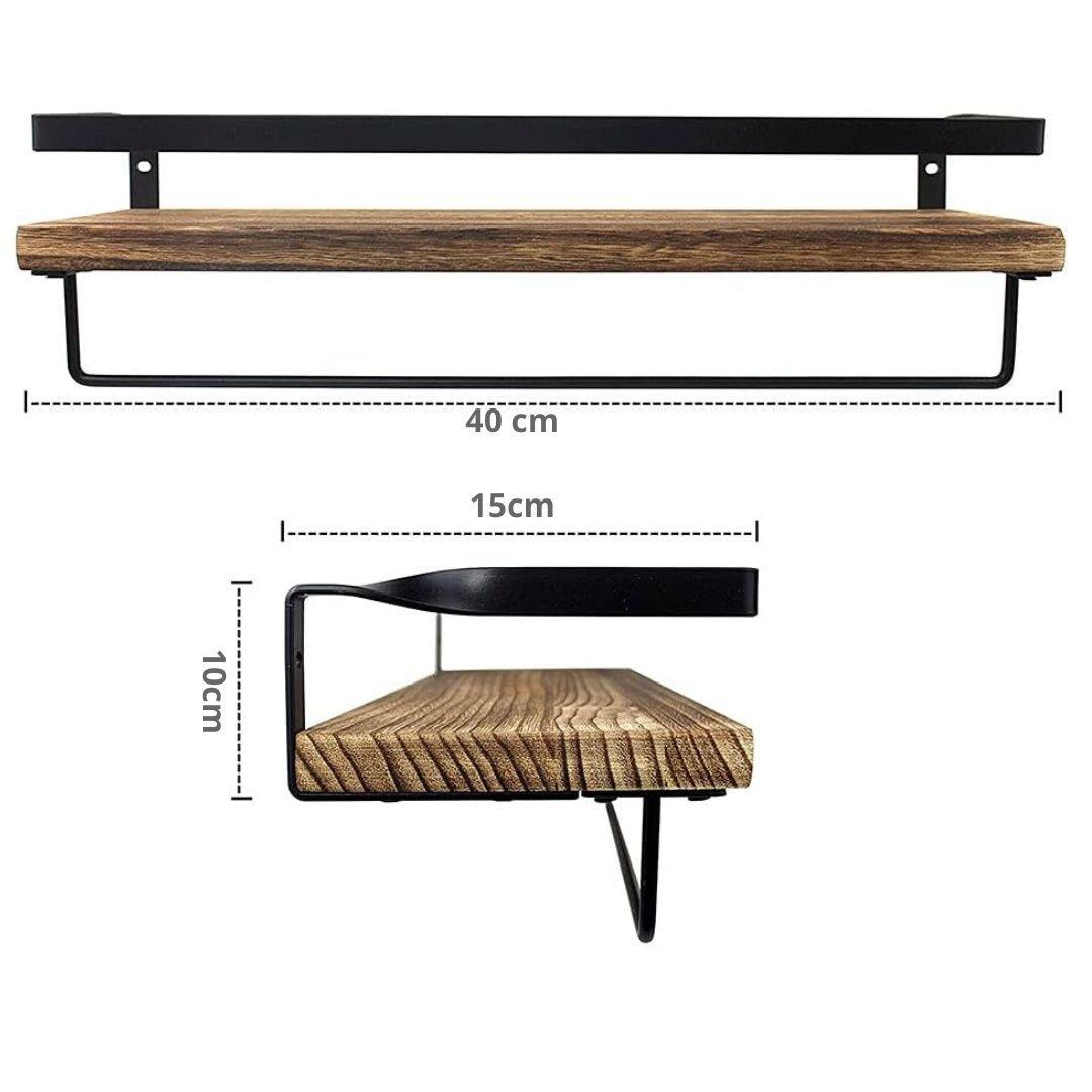 Kit 2 Repisas Flotantes De Madera Organizador Hogar Decoración-2