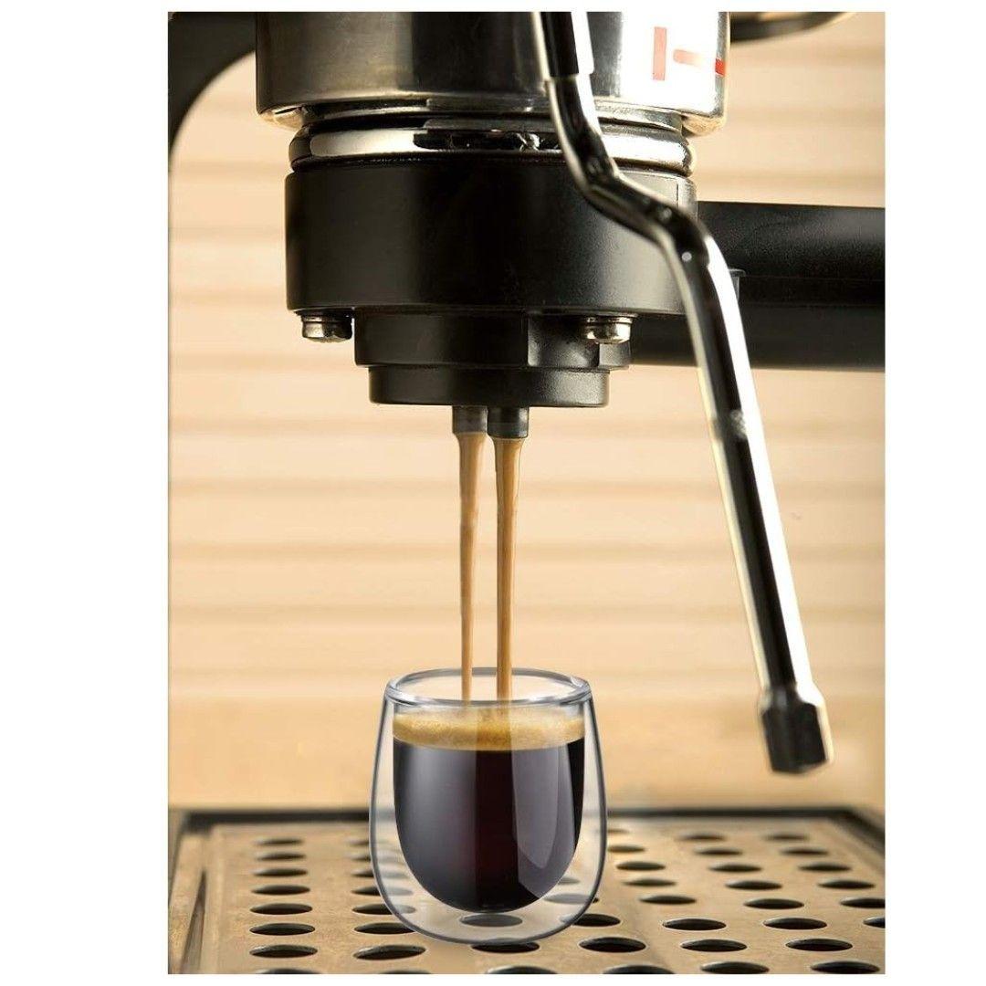 Kit 4 Tazas De Café Doble Pared 250ml Vasos Utensilio Cocina -6