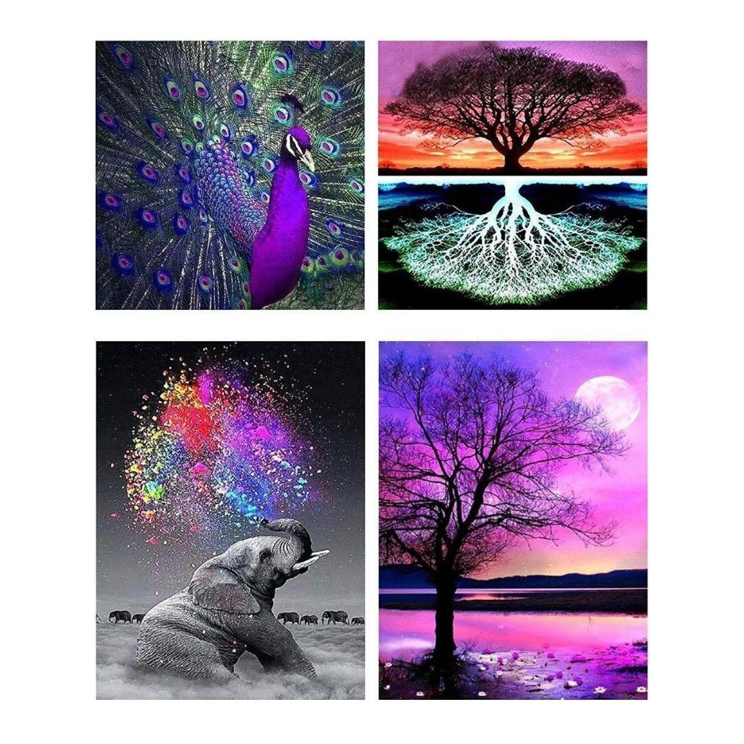 4 Kits de Pintura De Diamante 5d Arte y Manualidades-1