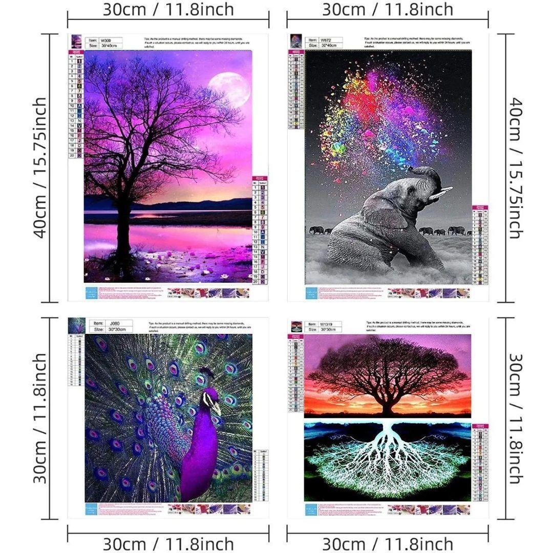 4 Kits de Pintura De Diamante 5d Arte y Manualidades-2