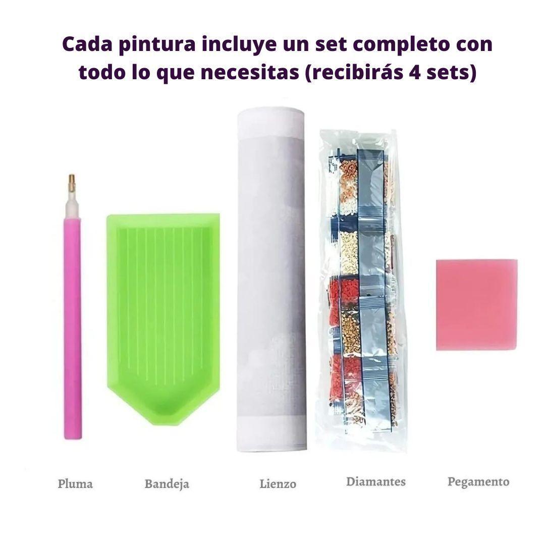 4 Kits de Pintura De Diamante 5d Arte y Manualidades-3