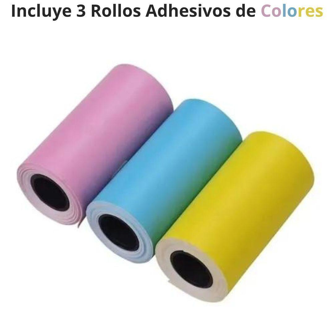 Mini Impresora Térmica Portátil + 3 Papel Adhesivo Colores-2
