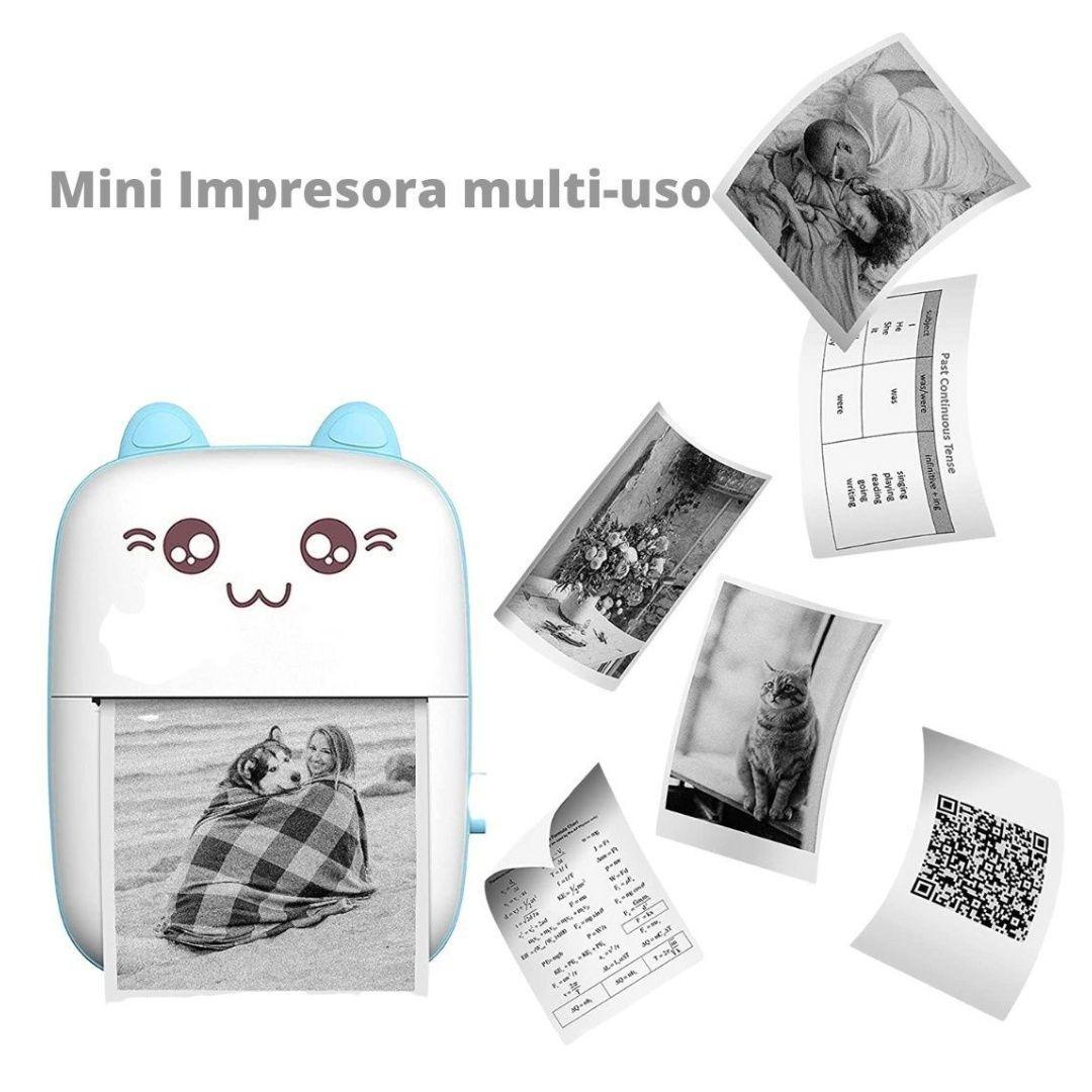 Mini Impresora Térmica Portátil + 3 Papel Adhesivo Colores-6