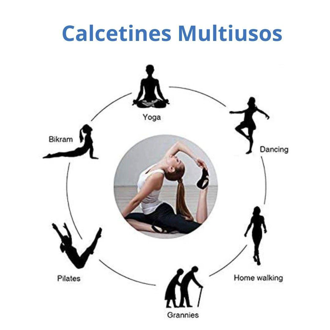 Pack 2 Pares de Calcetines Para Yoga Antideslizantes Gris-5