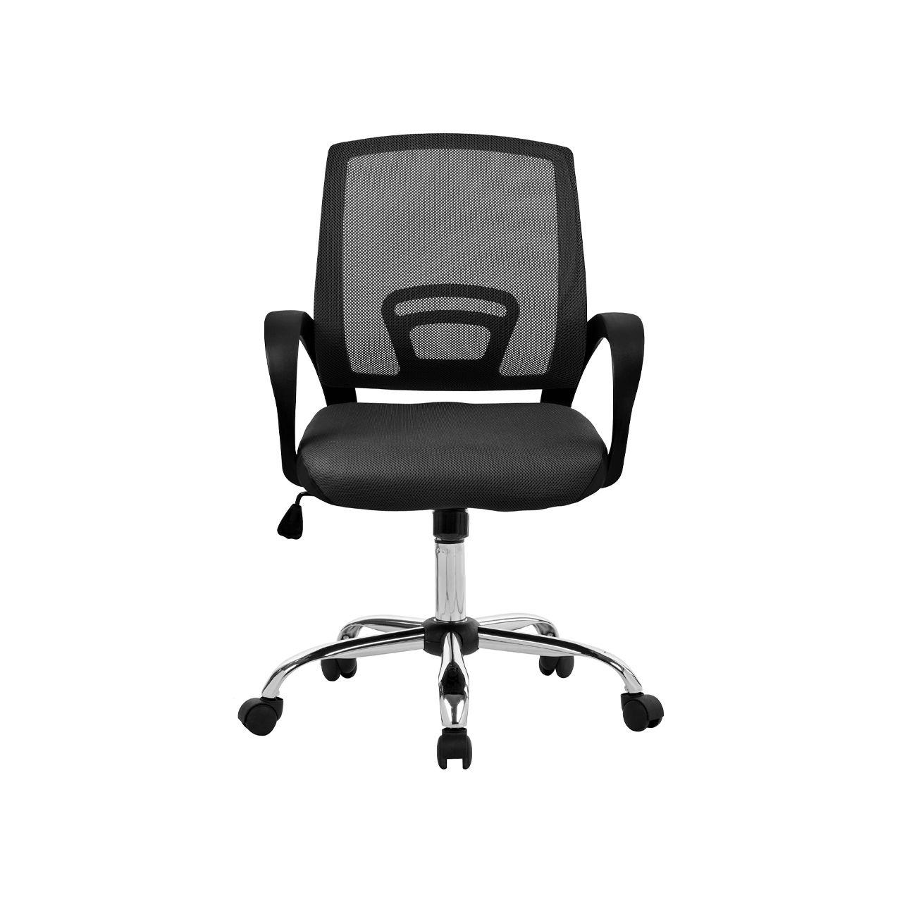 Silla de Oficina Network Negra Cromada-1