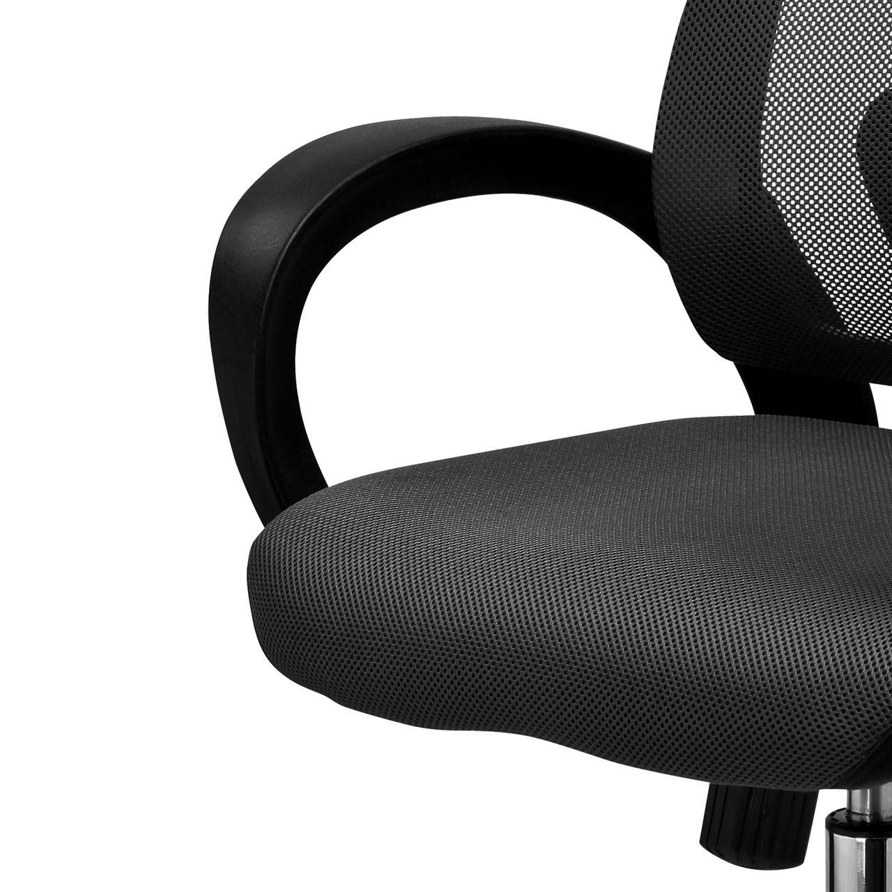 Silla de Oficina Network Negra Cromada-5