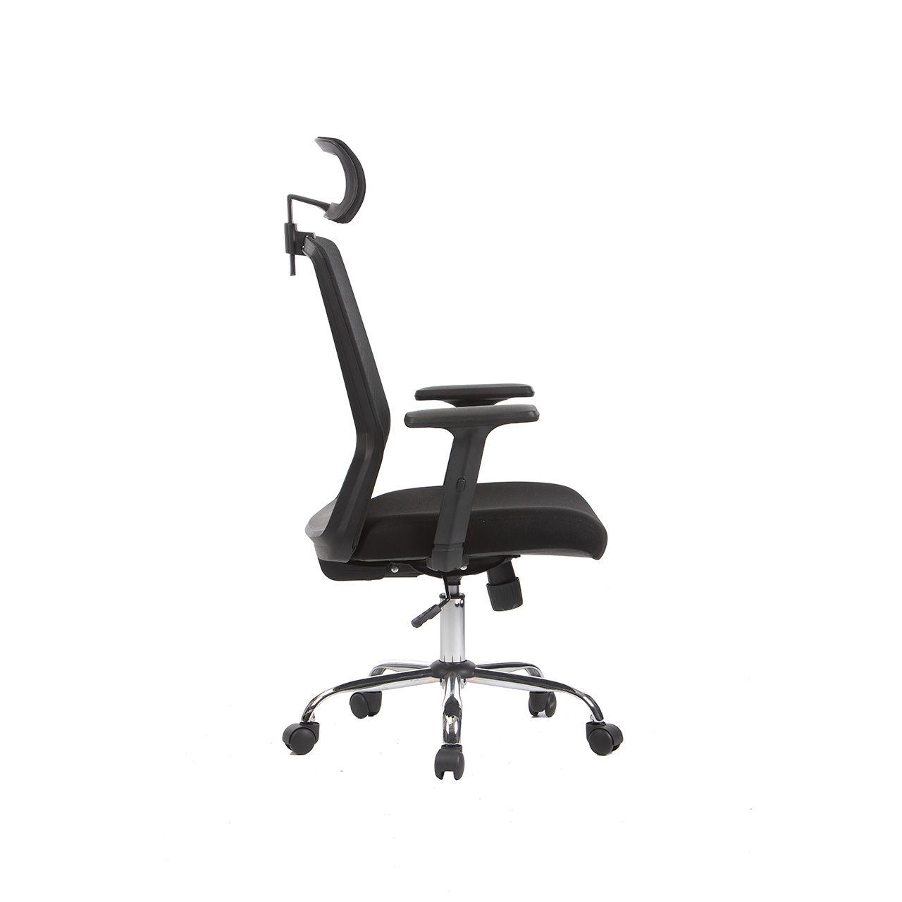 Silla de Oficina West Pro II Negra Cromada-2