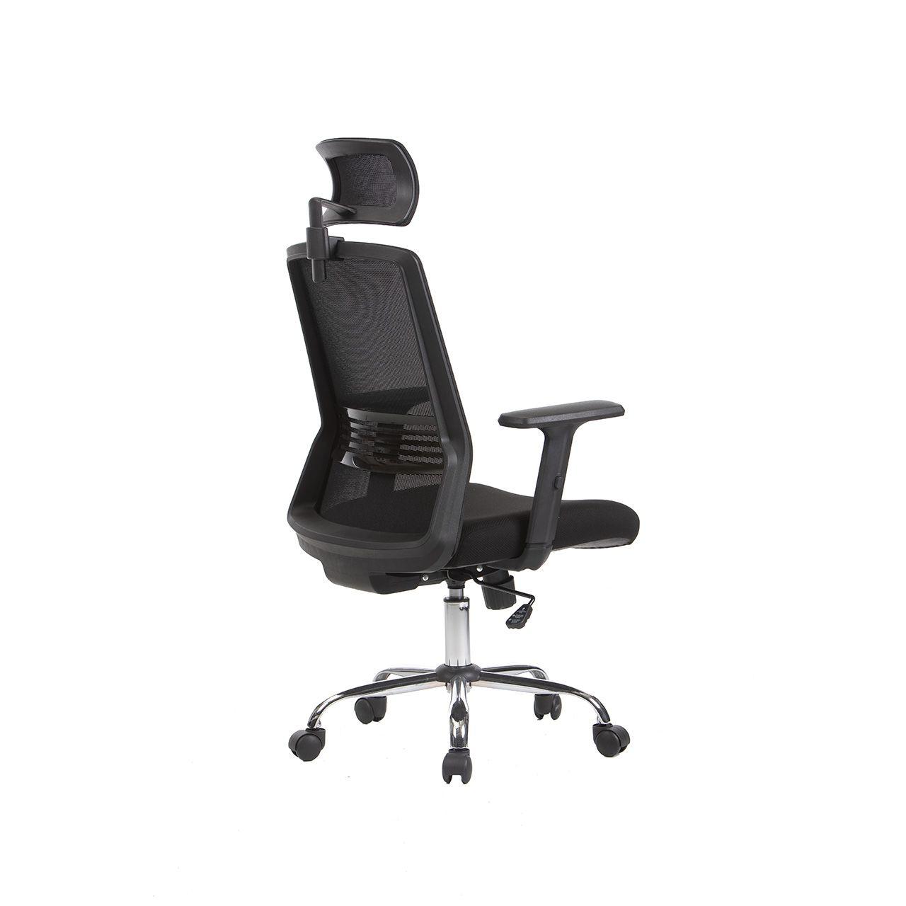 Silla de Oficina West Pro II Negra Cromada-3