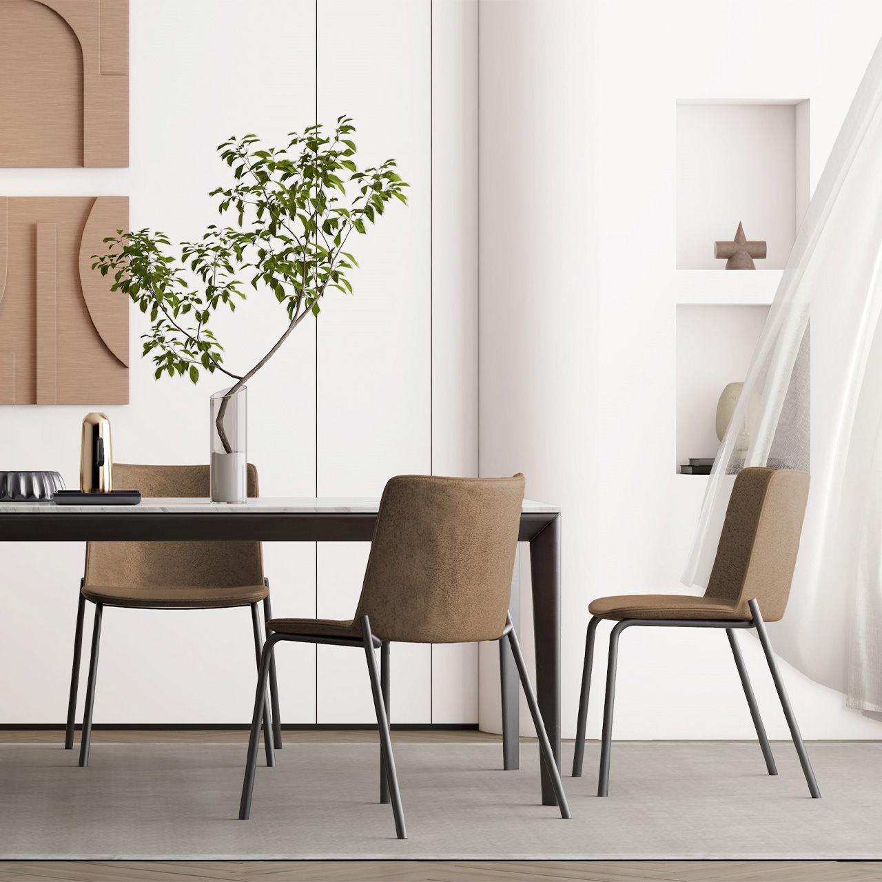Silla Count Basic Soft PU Café Caqui-7