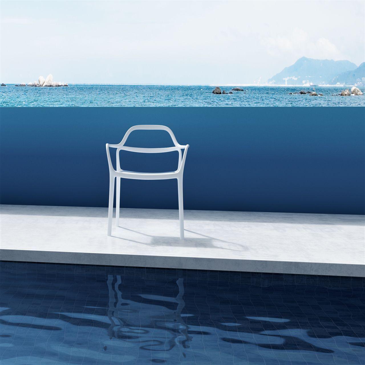 Silla Dali Monoblock con Brazos Blanca-7