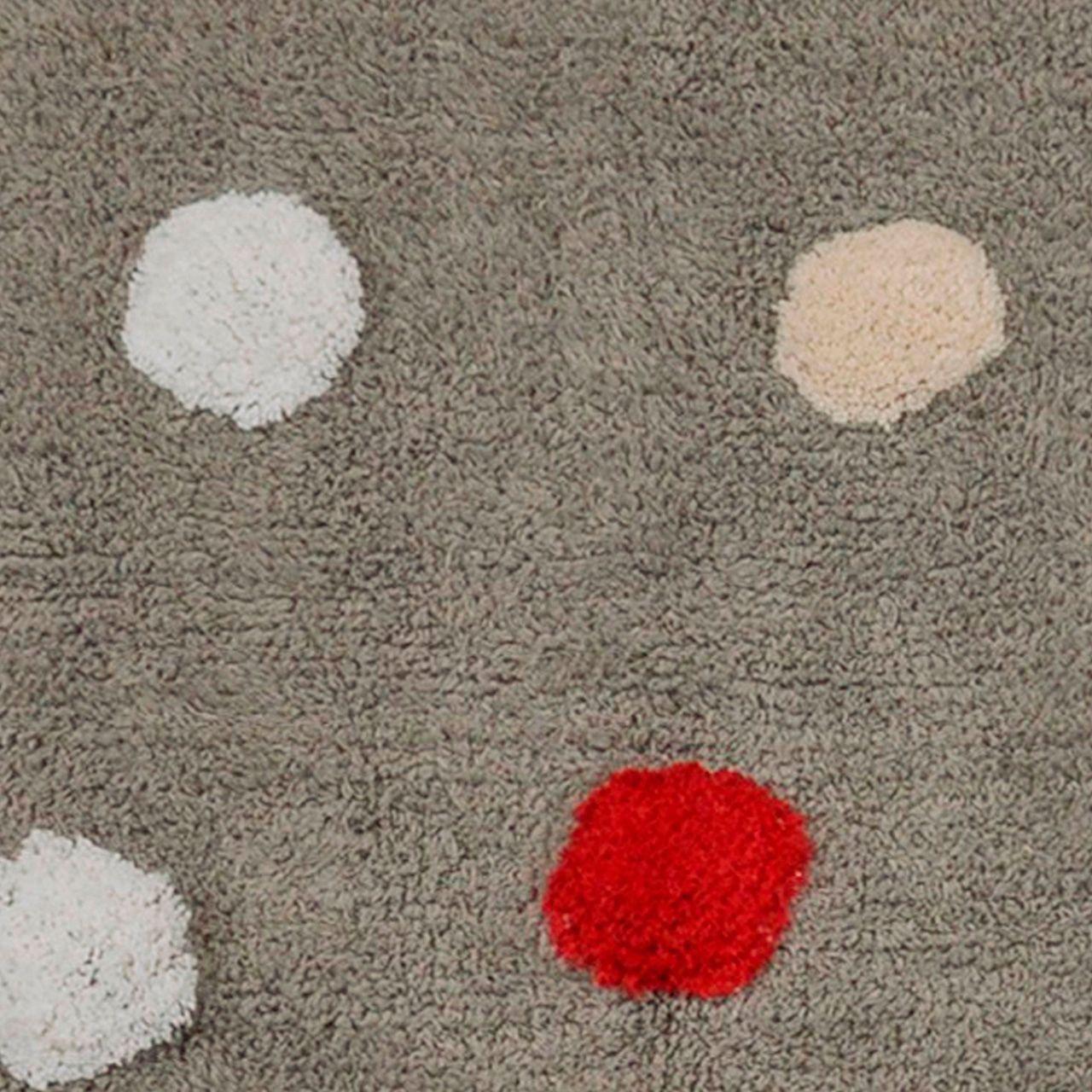 Alfombra Topos Tricolor Gris Rojo 120 x 160cm-1