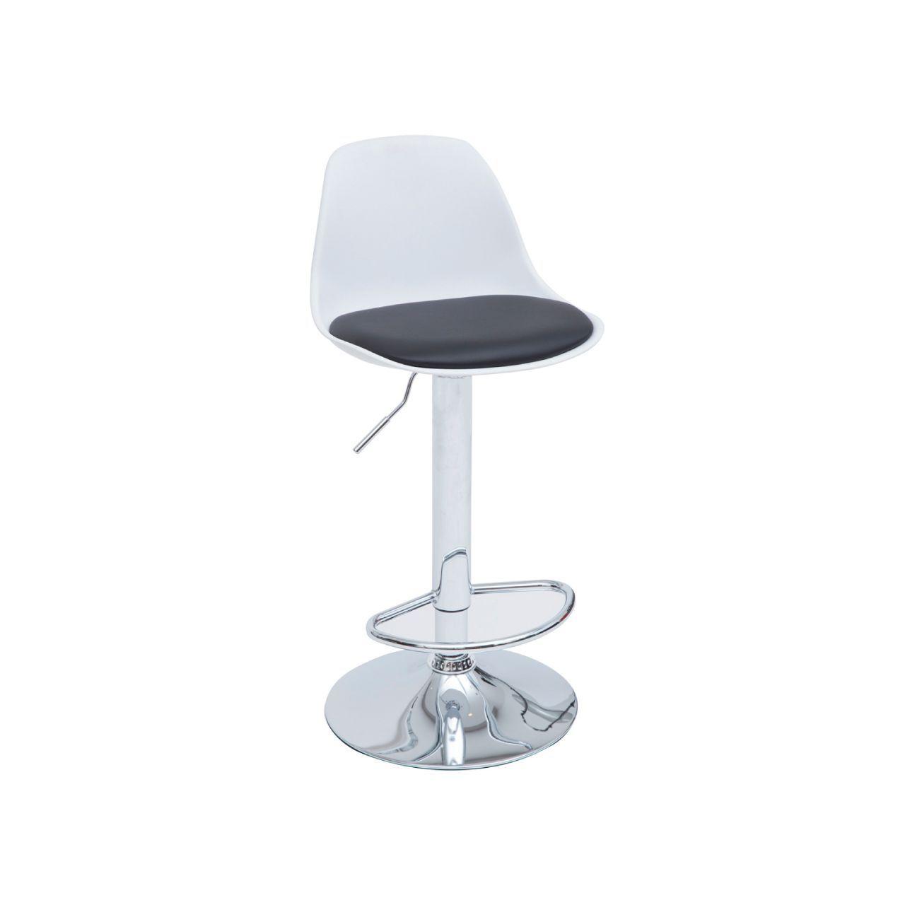 Silla Bar Egg Blanca PU Negro-0