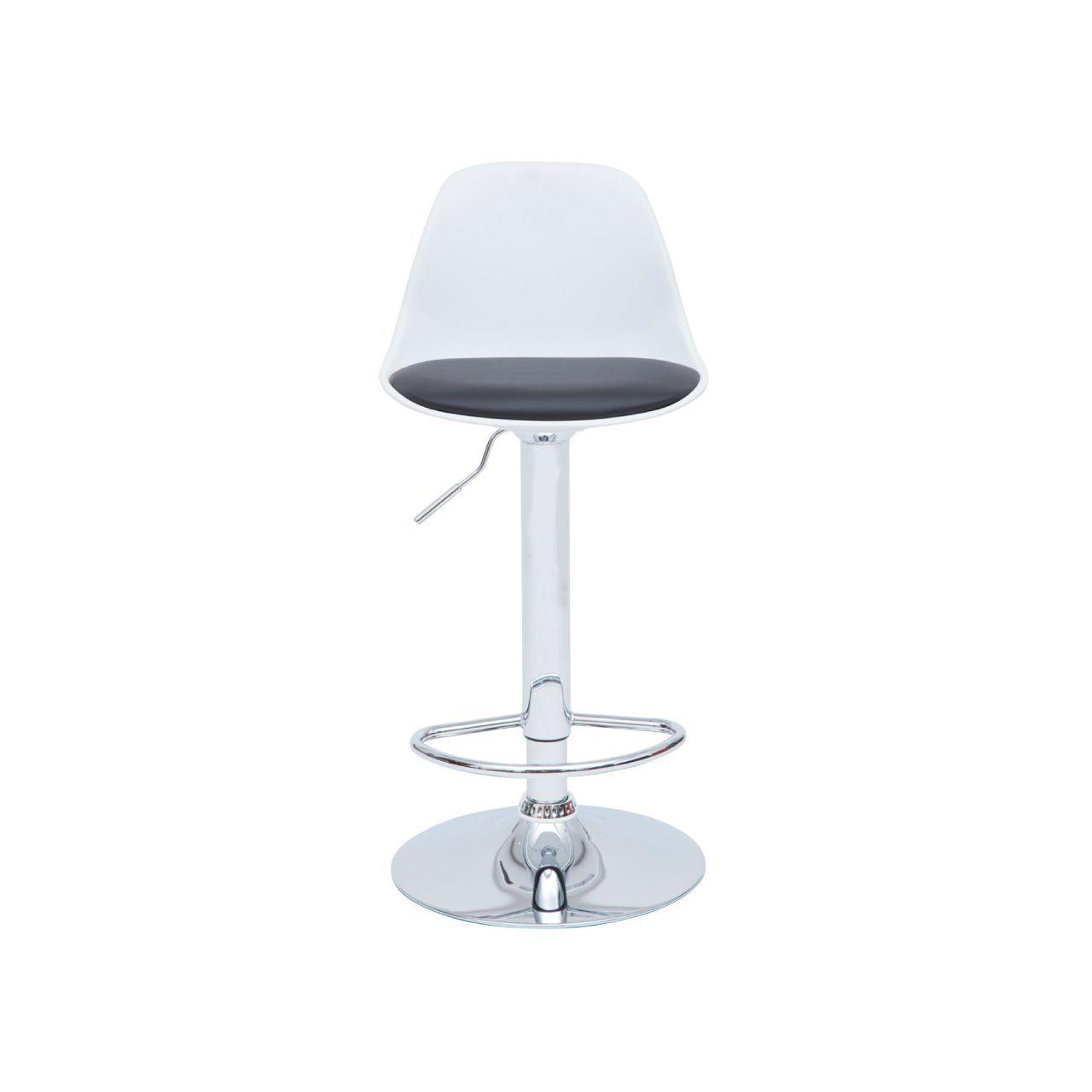 Silla Bar Egg Blanca PU Negro-1