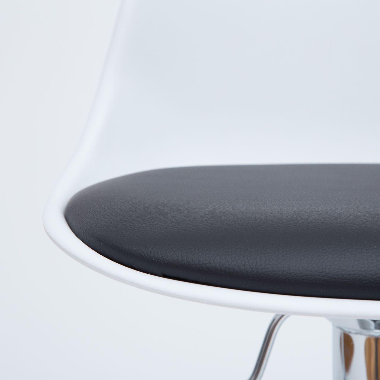 Silla Bar Egg Blanca PU Negro-4