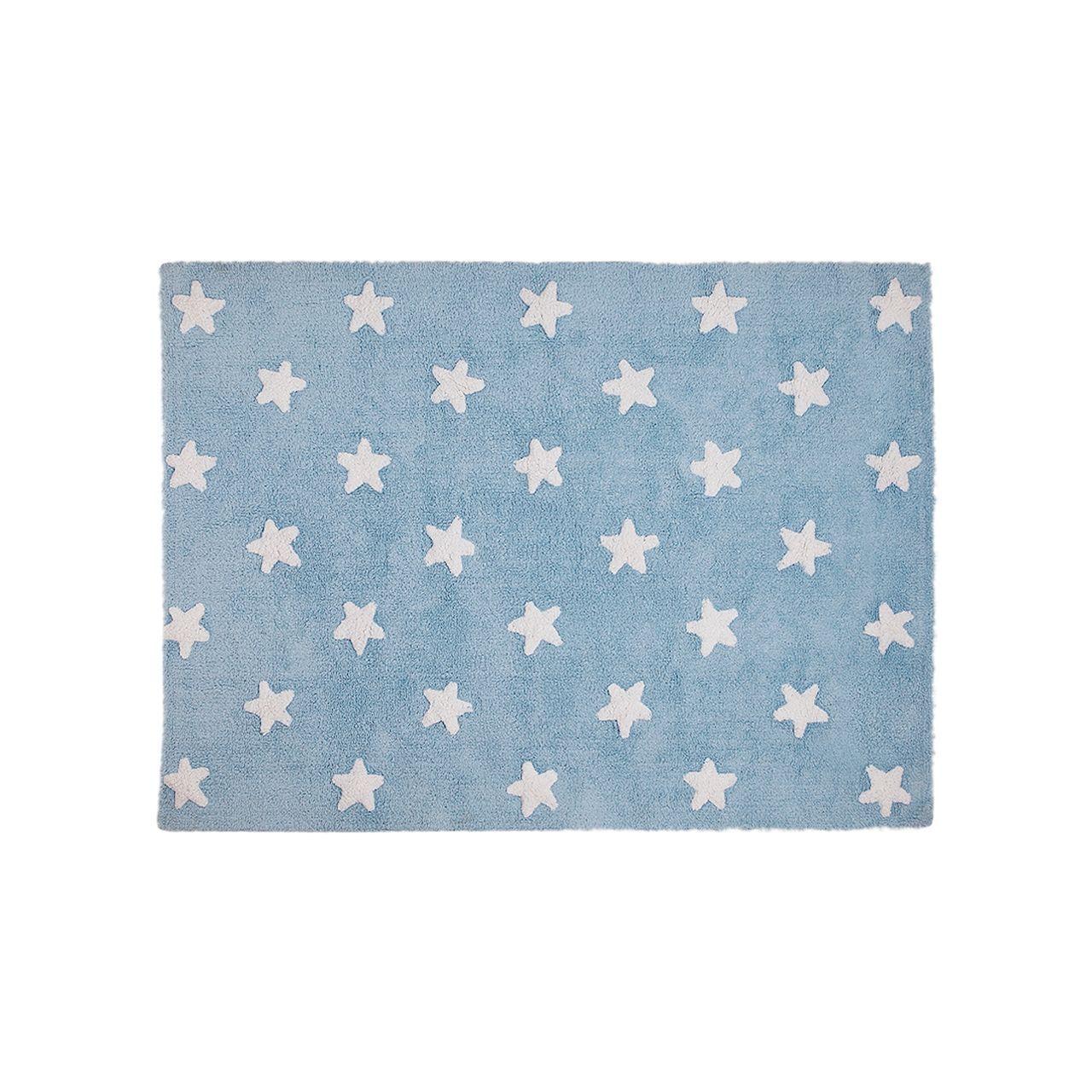 Alfombra Estrellas Celeste Blanco 120 x 160cm-0