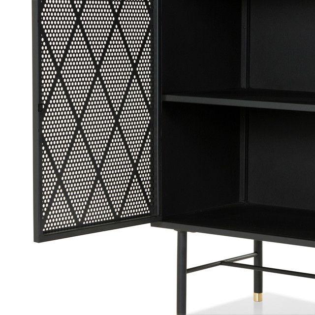 Vitrina Bay Baja Roble Negro-6