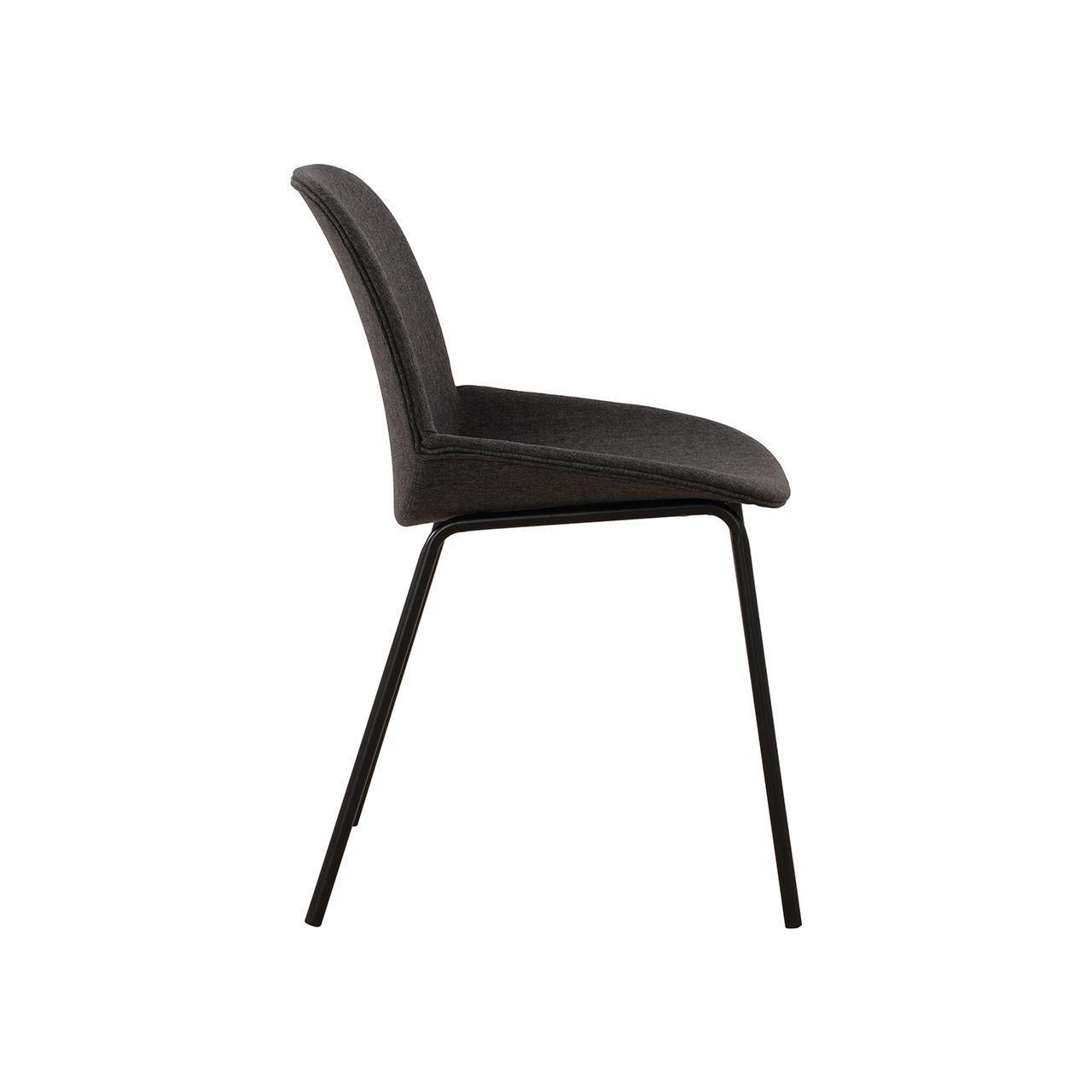 Silla Plenty tapizada grafito patas metal negra-2