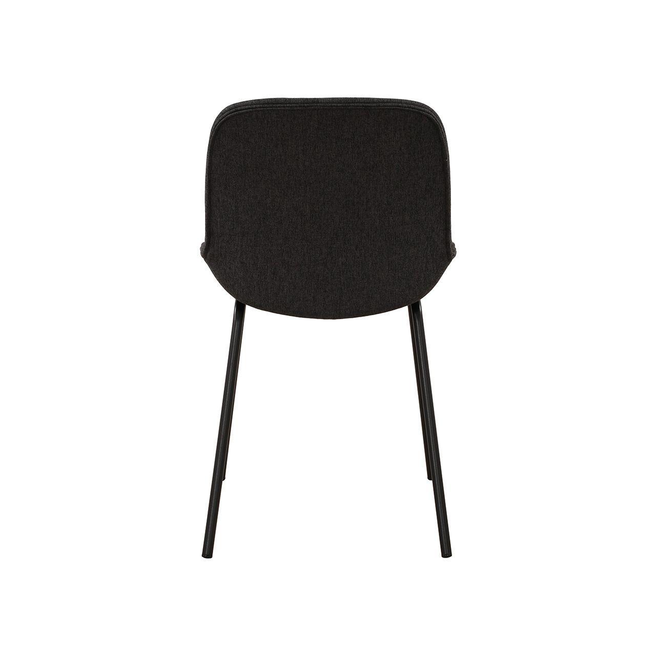 Silla Plenty tapizada grafito patas metal negra-3