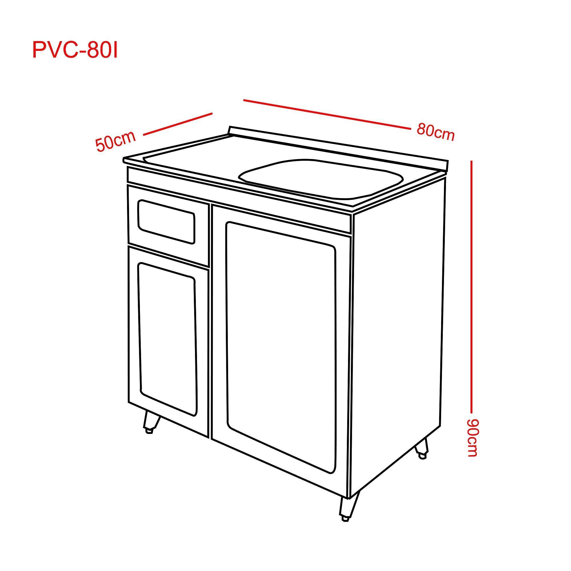 Kit Mueble Lavaplatos Domsa PVC-PI-80-3