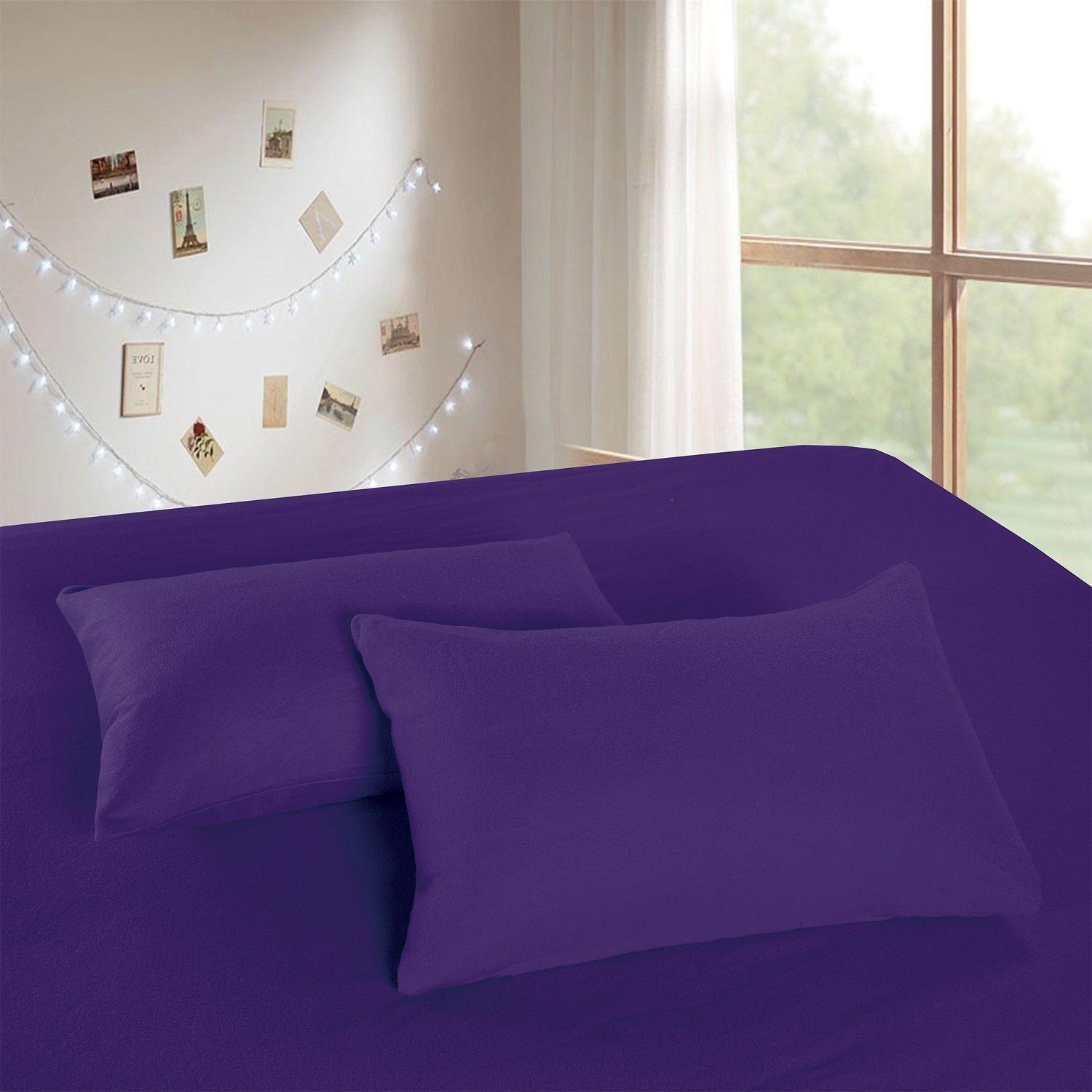 Juego de Sabana Polar Domsa 1.5 Plazas Color Morado-2