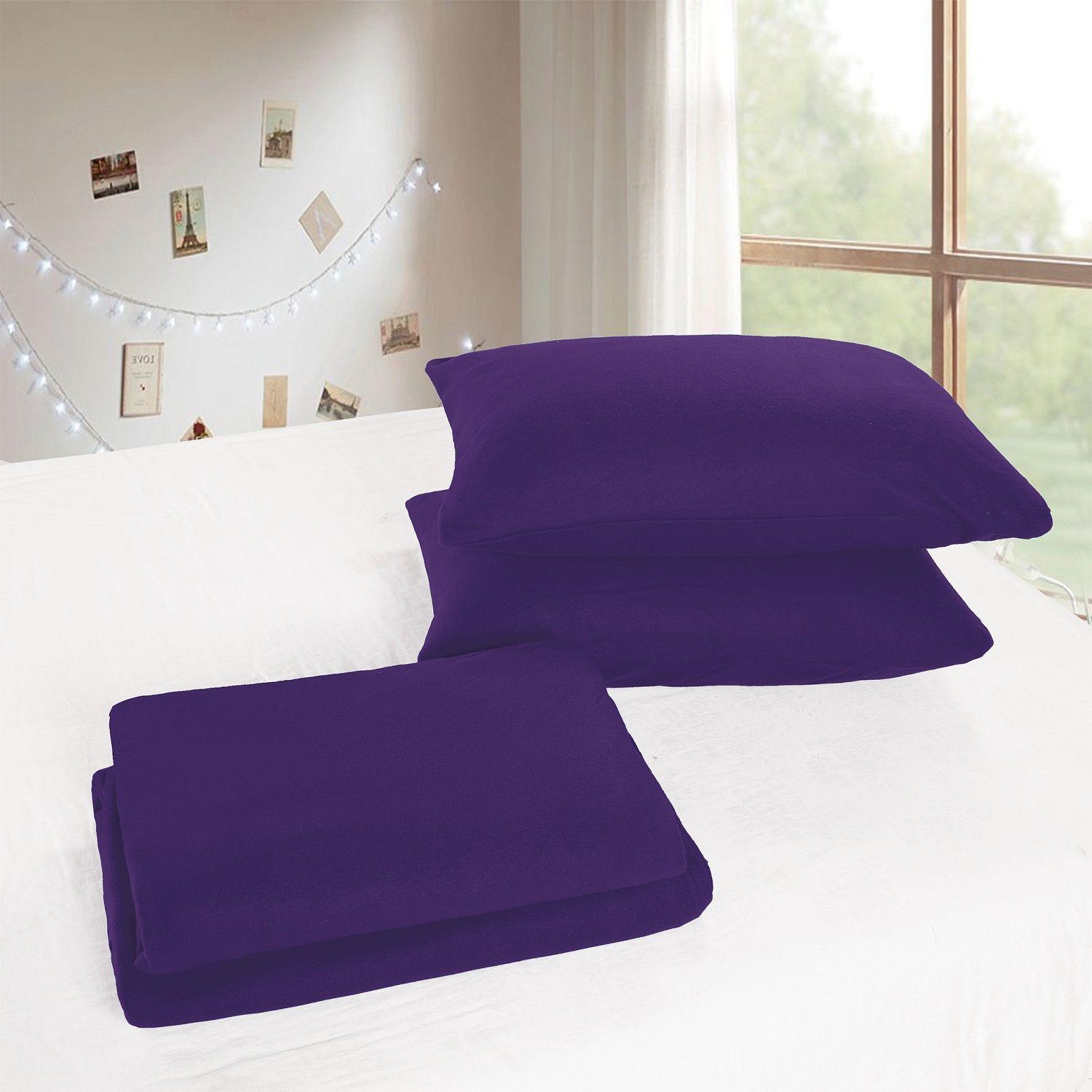 Juego de Sabana Polar Domsa 1.5 Plazas Color Morado-1