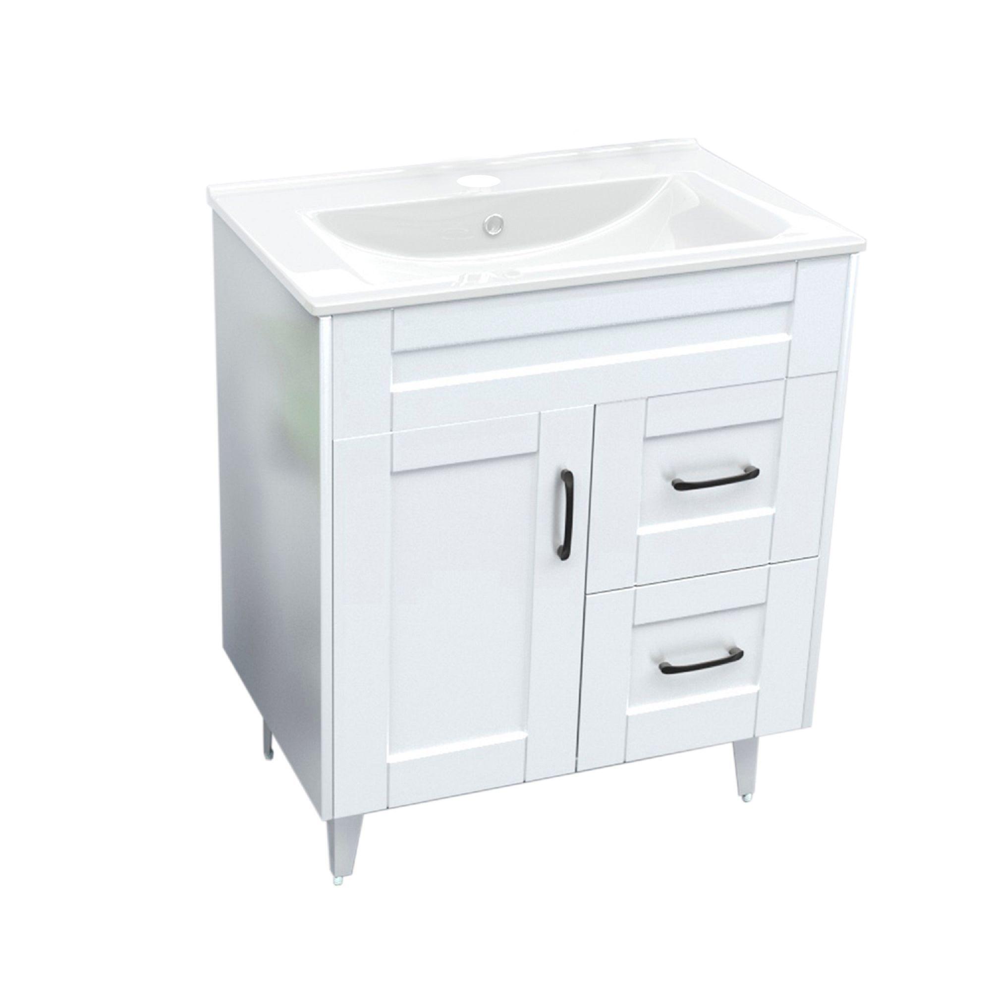 Kit Mueble Vanitorio Domsa Deluxe Blanco 70SK+P-70-2