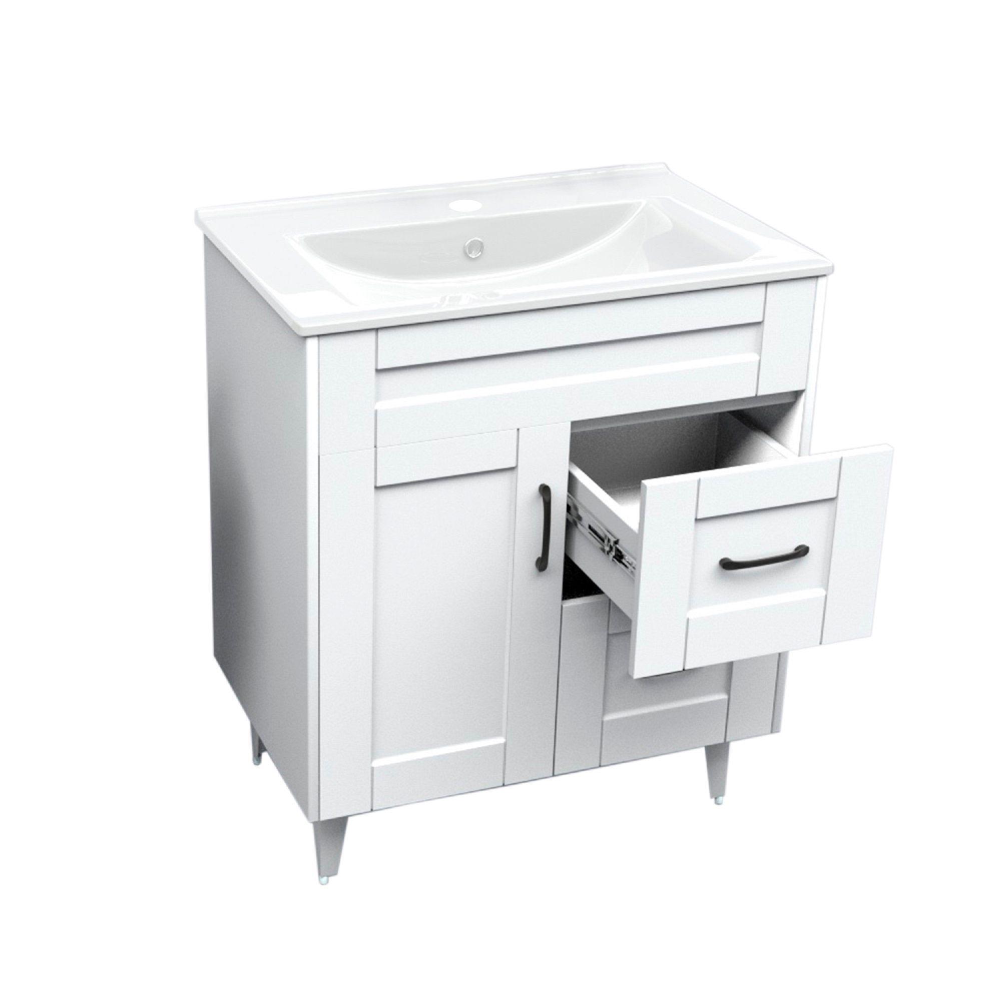 Kit Mueble Vanitorio Domsa Deluxe Blanco 70SK+P-70-3