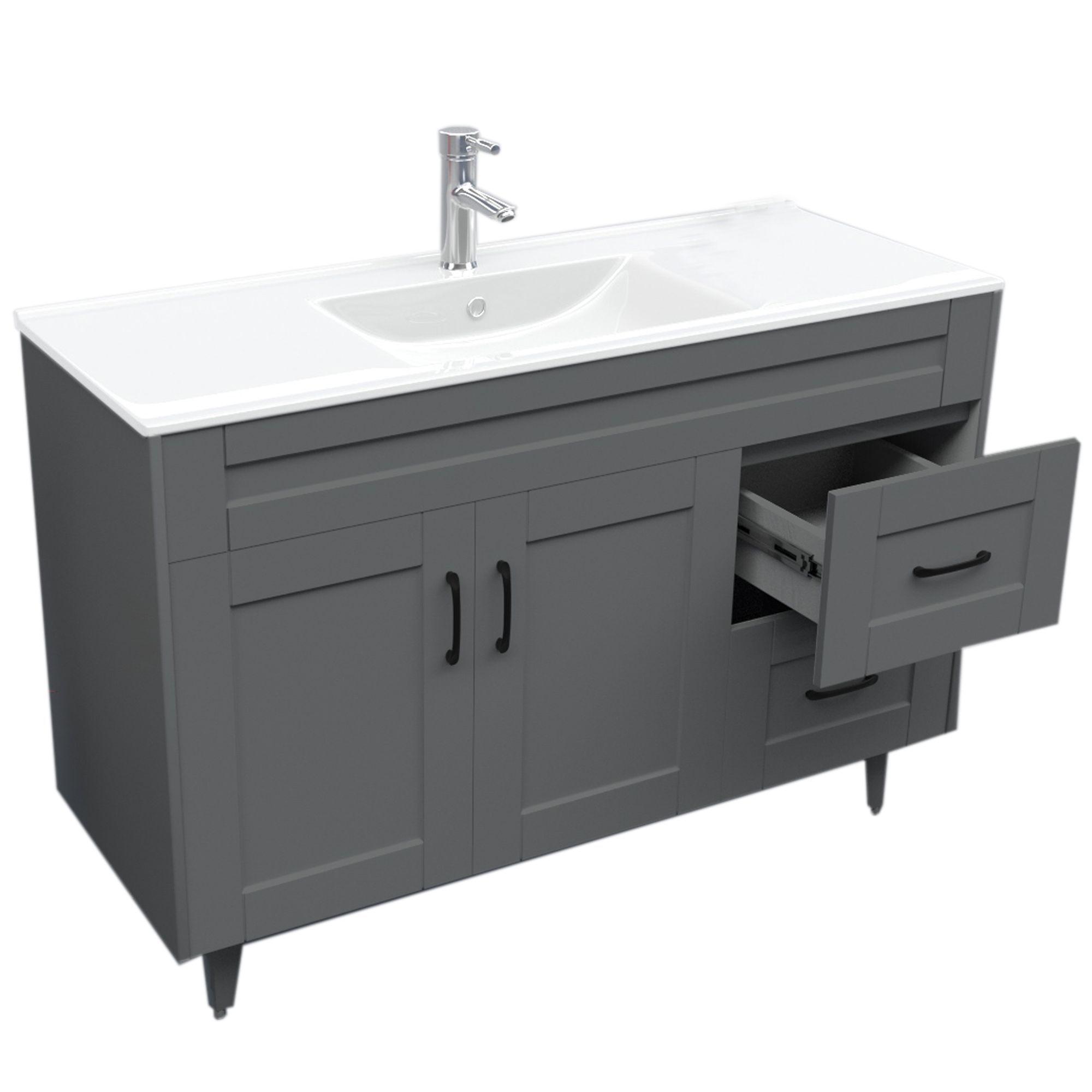 Mueble Vanitorio Domsa 120SK Gris (Sin Cubierta)-3