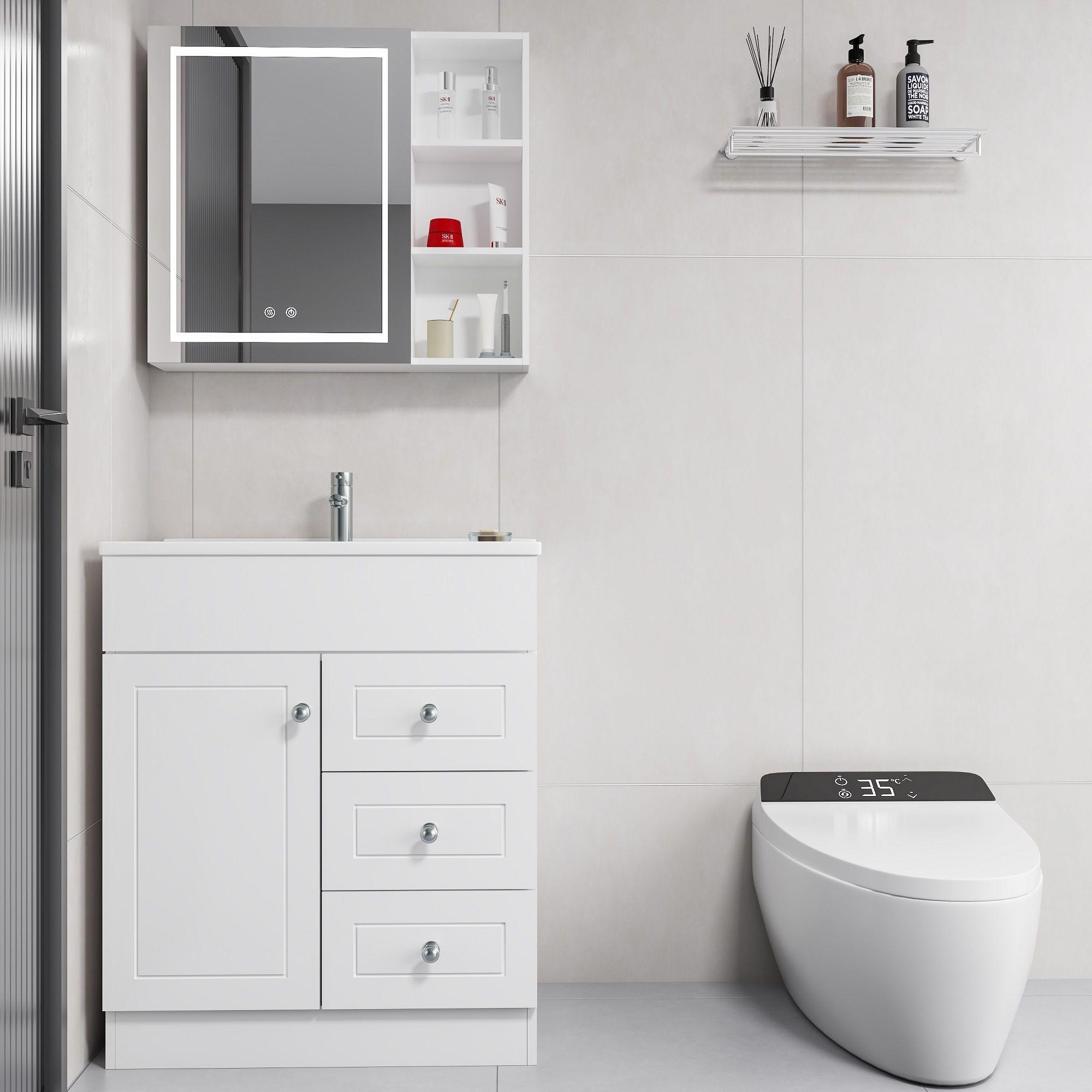 Mueble Botiquin Espejo LED Antiempañante Domsa MMR-70 Blanco - 68x80x14cm-3