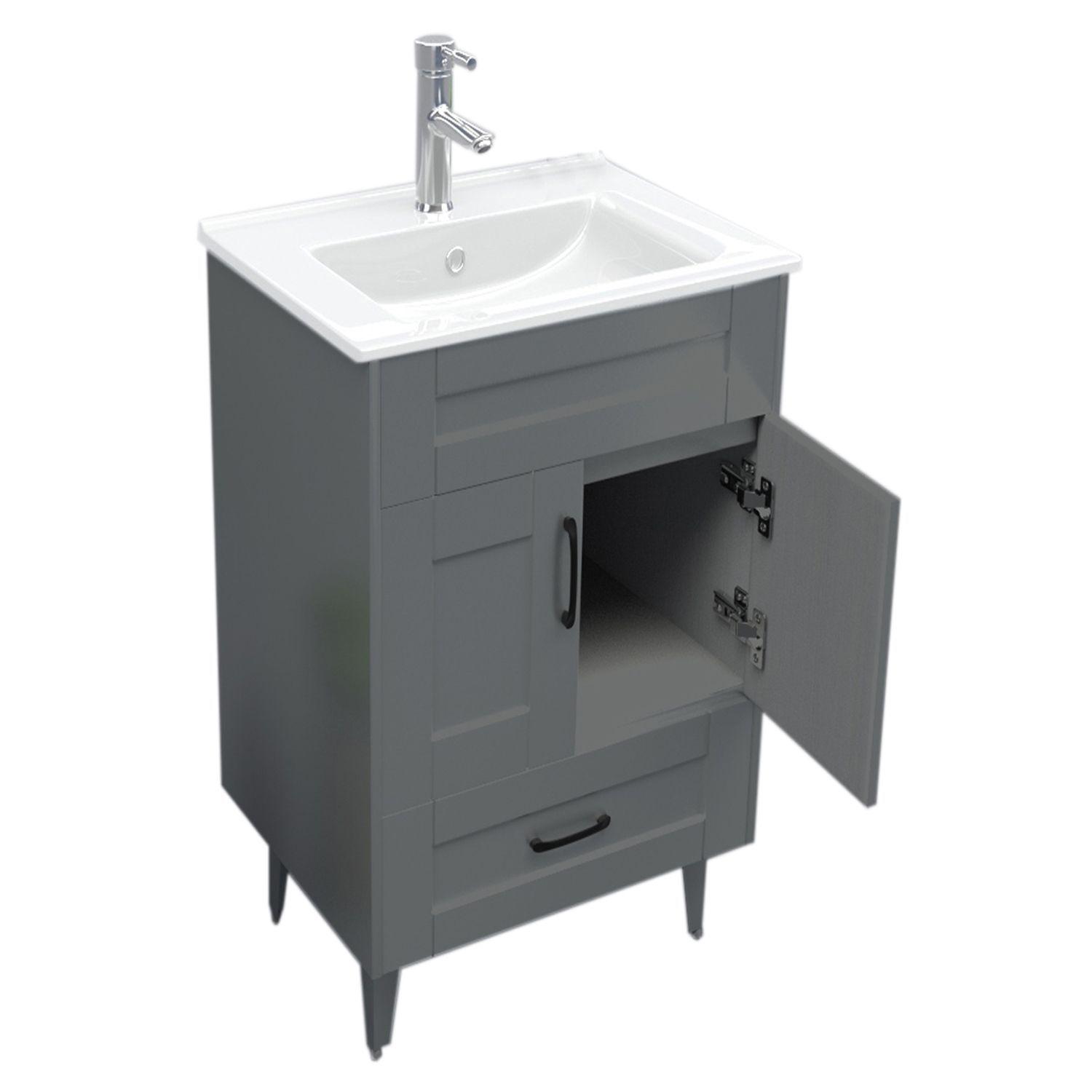 Mueble Vanitorio Domsa 50SK Gris (Sin Cubierta)-2