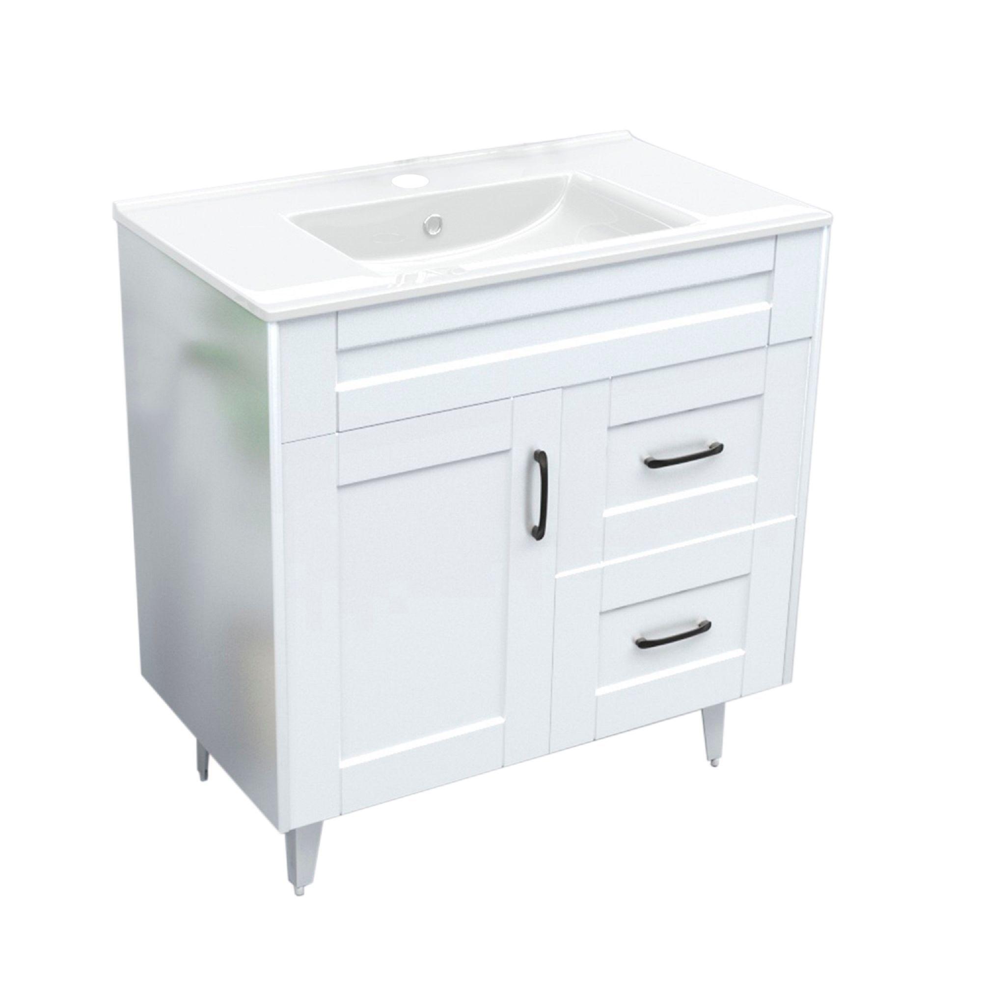 Kit Mueble Vanitorio Domsa Deluxe Blanco 80SK+P-80-2