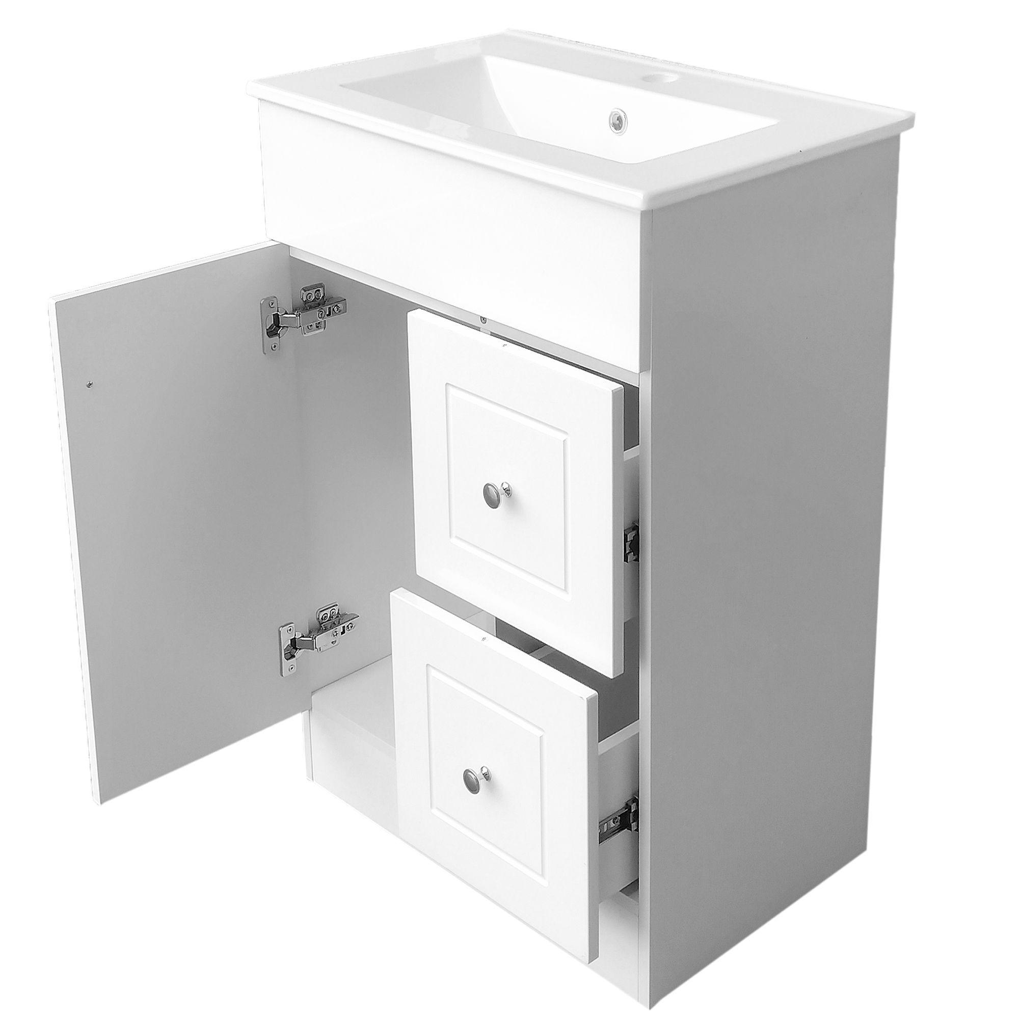 Kit Mueble Vanitorio Domsa Color Blanco BPA-60A+60C-4
