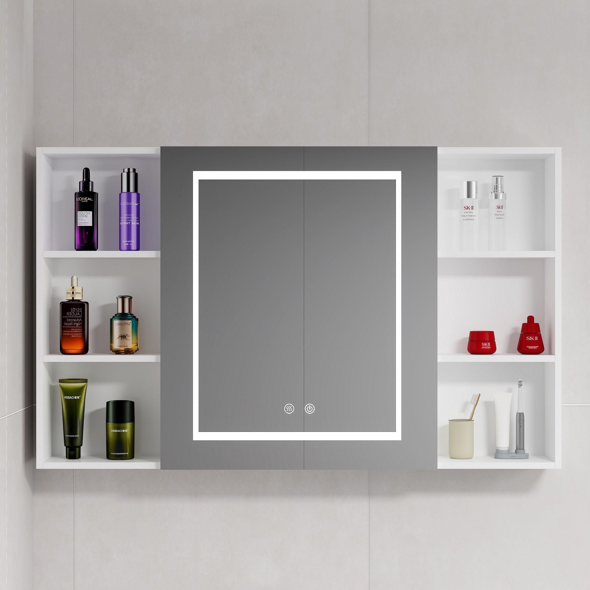 Mueble Botiquin Espejo LED Antiempañante Domsa MMR-100 Blanco - 98x80x14cm-0