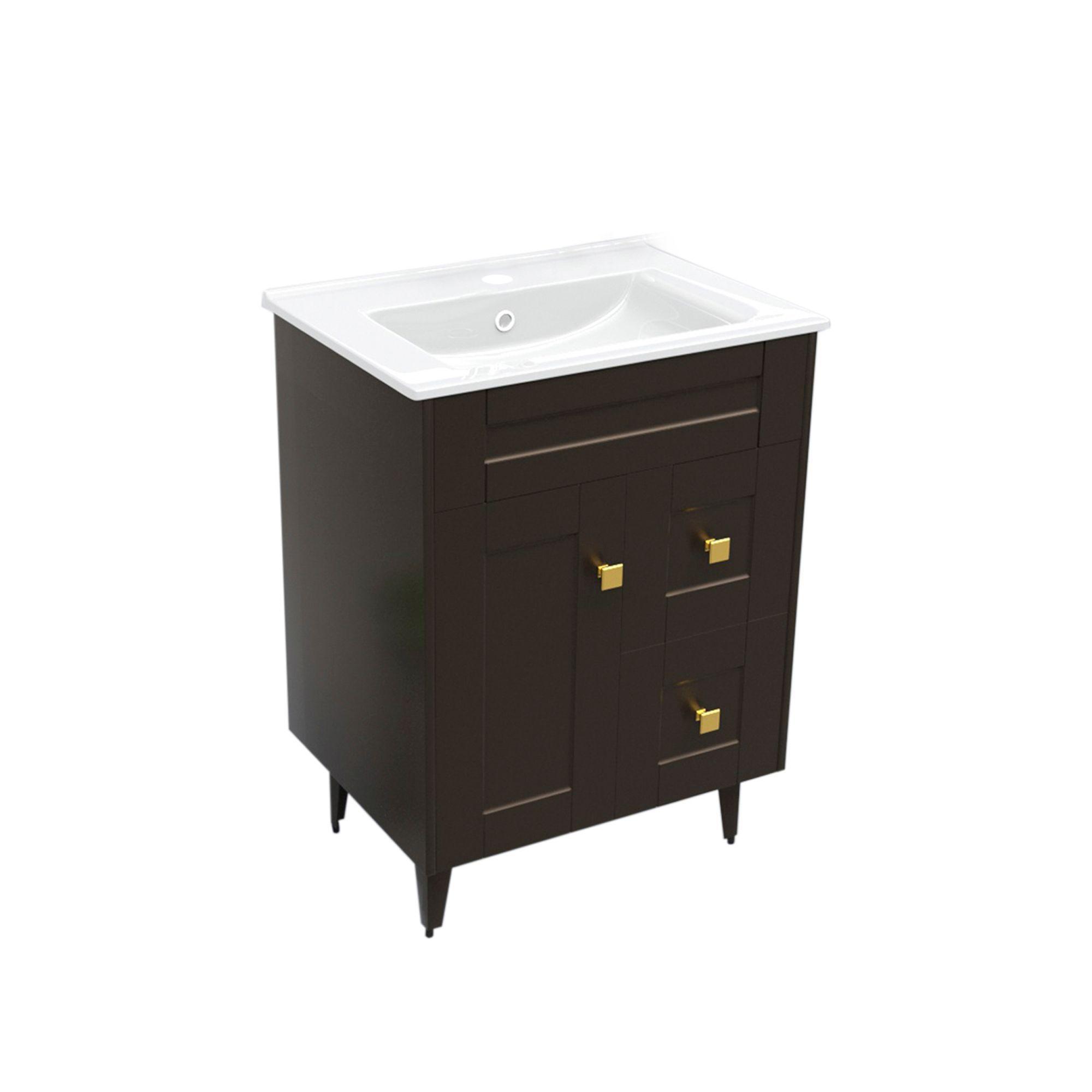 Kit Mueble Vanitorio Domsa Deluxe Café N60SK+P-60-2