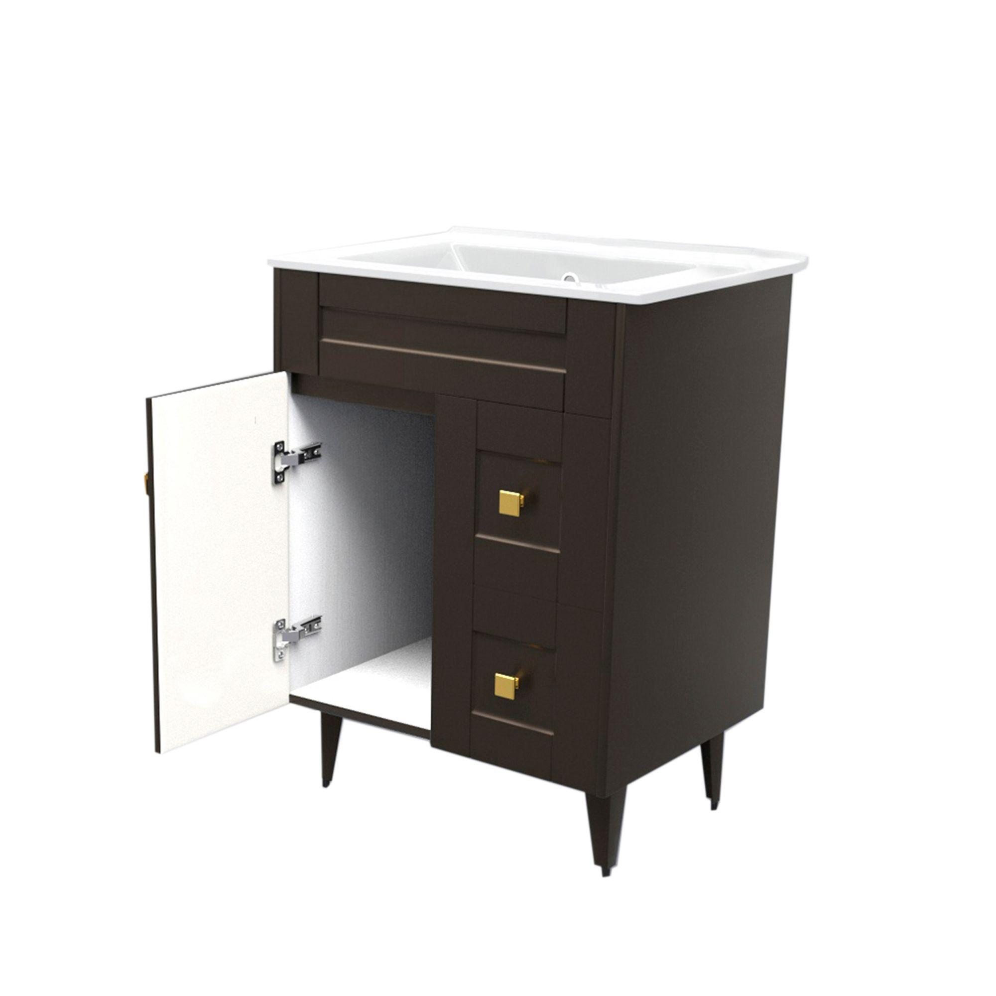 Kit Mueble Vanitorio Domsa Deluxe Café N60SK+P-60-3