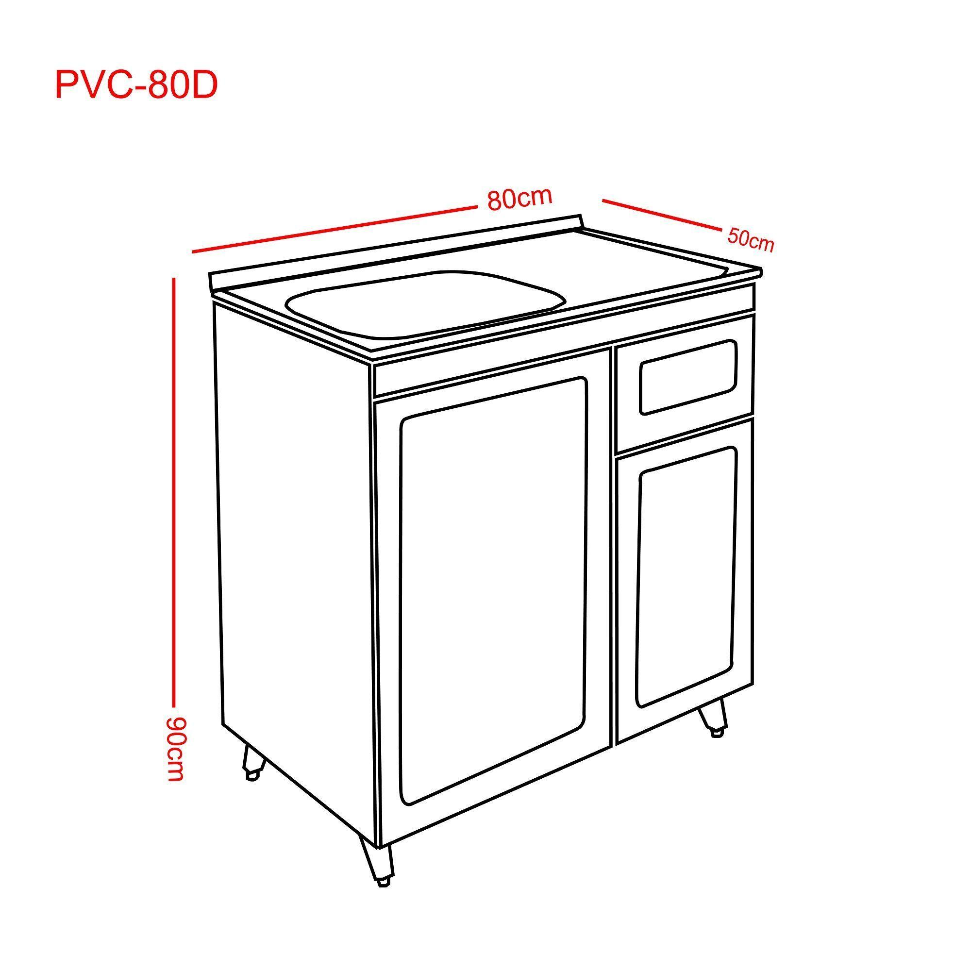 Kit Mueble Lavaplatos Domsa PVC80WD-3