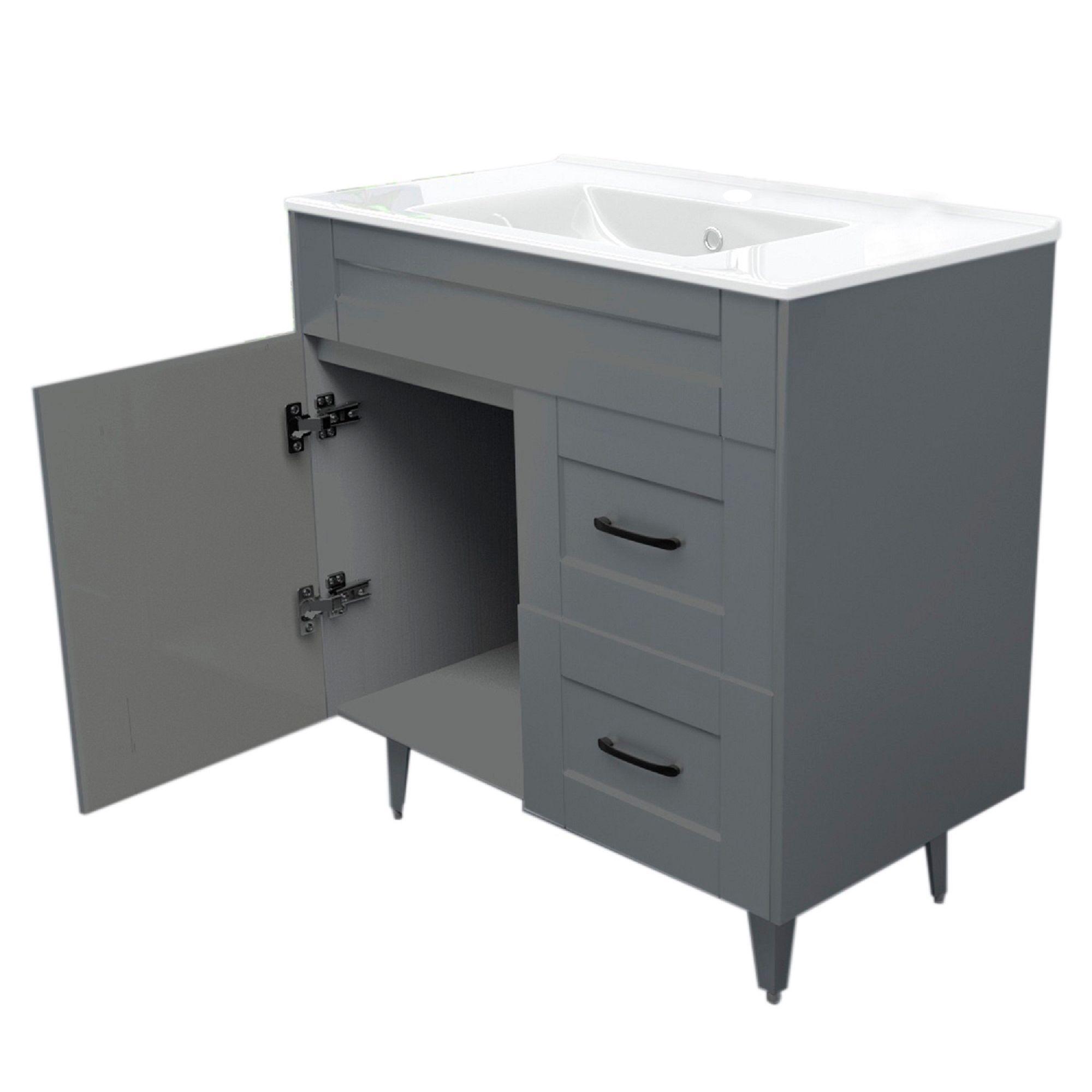 Kit Mueble Vanitorio Domsa Deluxe Gris 80SK+P-80-4