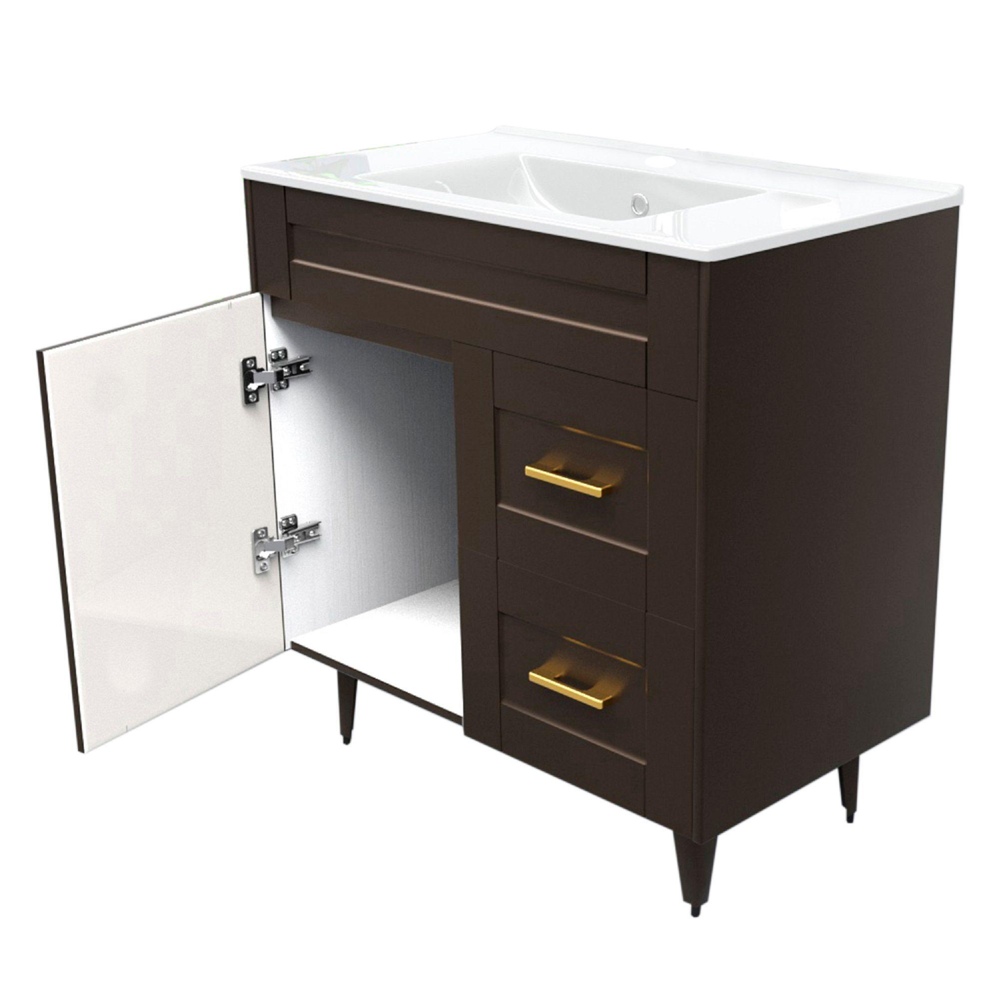 Kit Mueble Vanitorio Domsa Deluxe Café 80SK+P-80-3