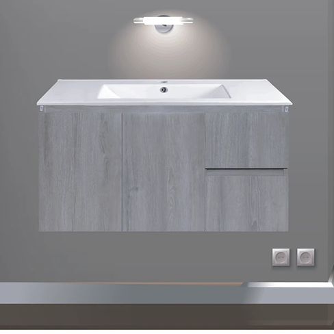 Kit Mueble Vanitorio a muro Space Nogal Claro (Incluye Cubierta de Loza) / 101x48x37cm-4