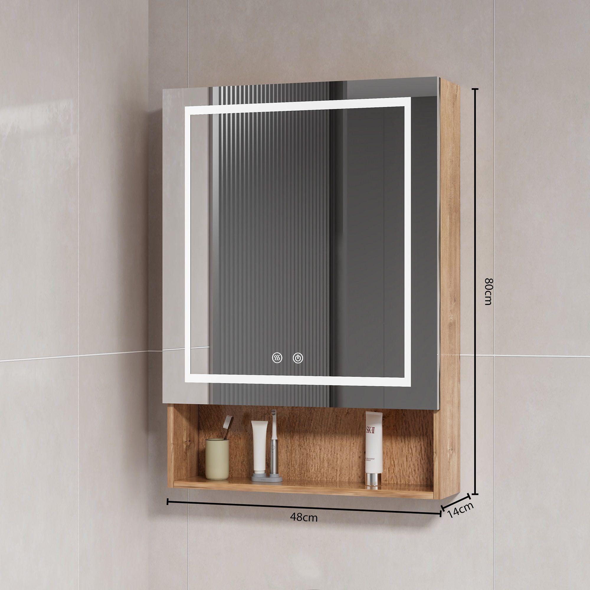 Mueble Botiquin Espejo LED Antiempañante Domsa MMR-50 Wood - 48x80x14cm-4