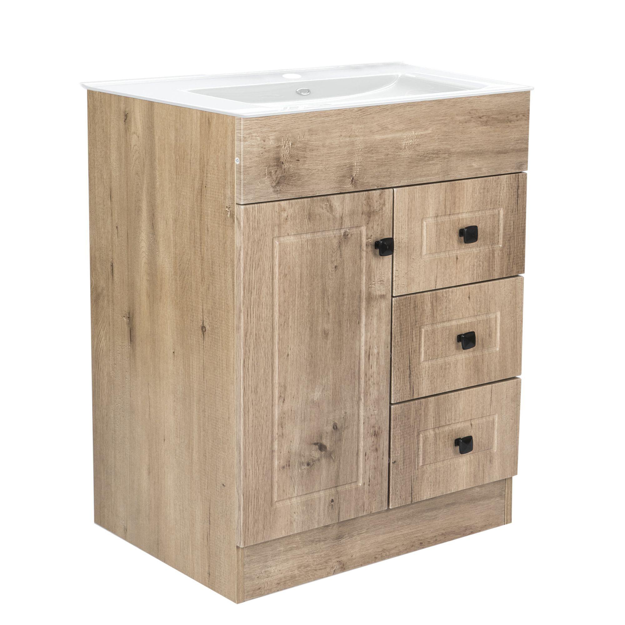 Kit Mueble Vanitorio Domsa Color Nogal B70PHN-WOOD+P-70-2