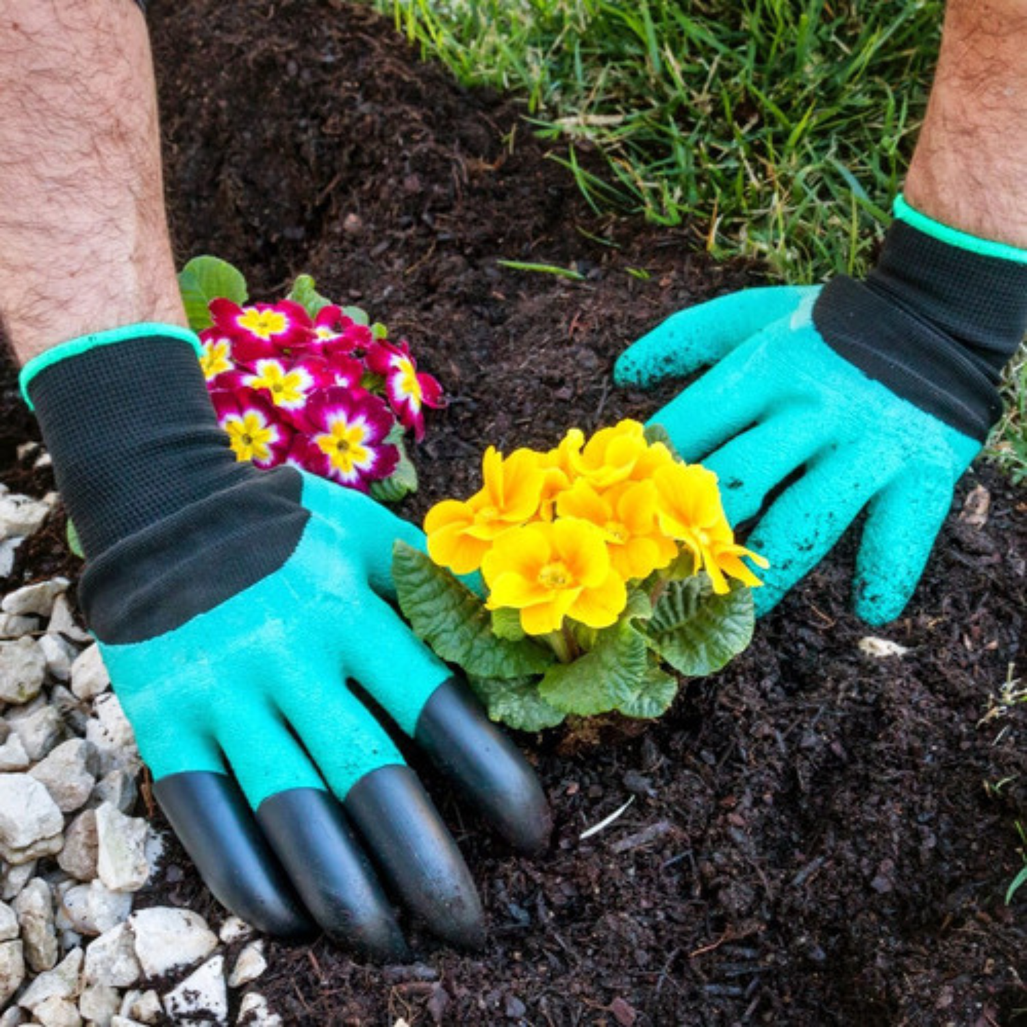 Set 2 Pares De Guantes De Jardinería Con Garras Para Cavar-2