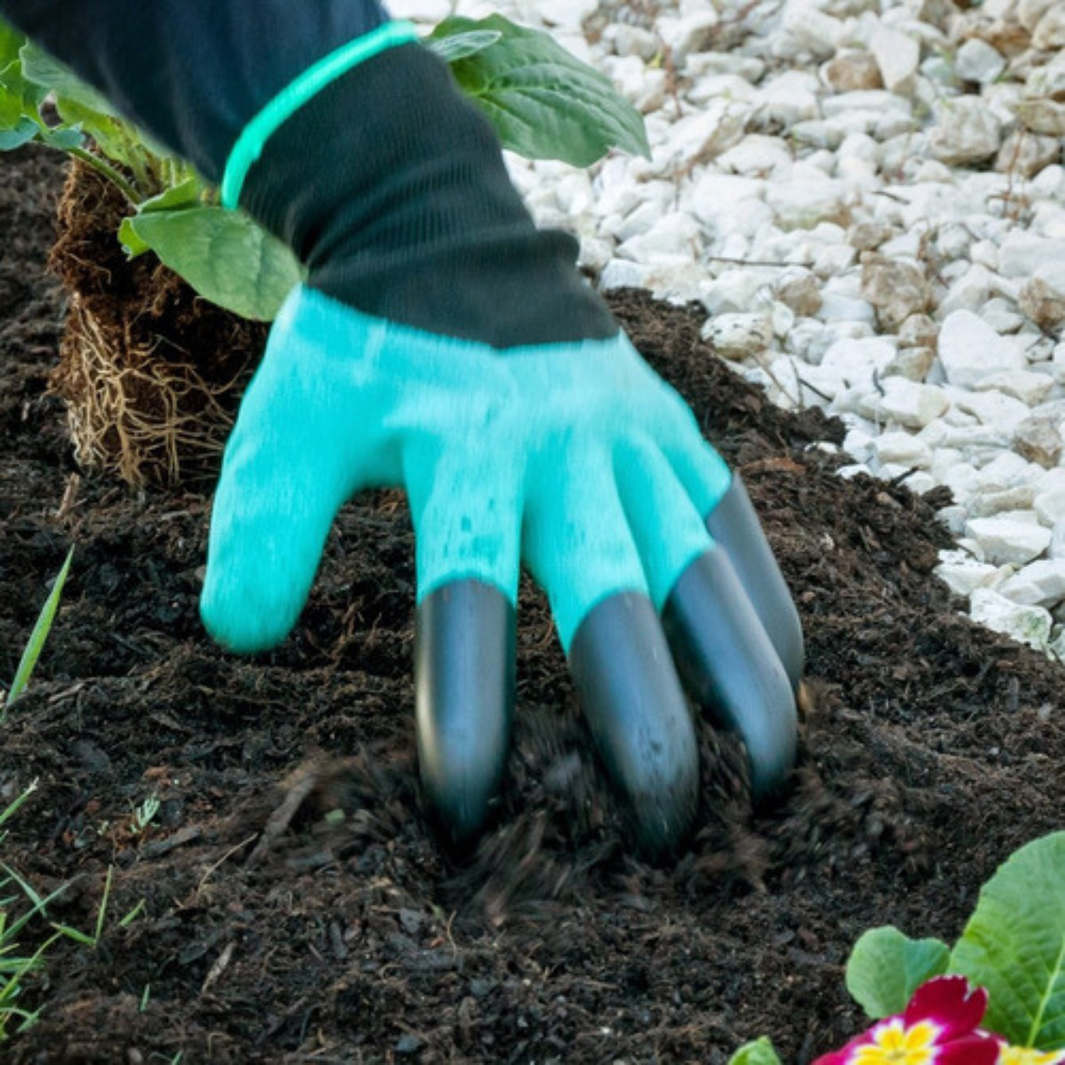 Set 2 Pares De Guantes De Jardinería Con Garras Para Cavar-3