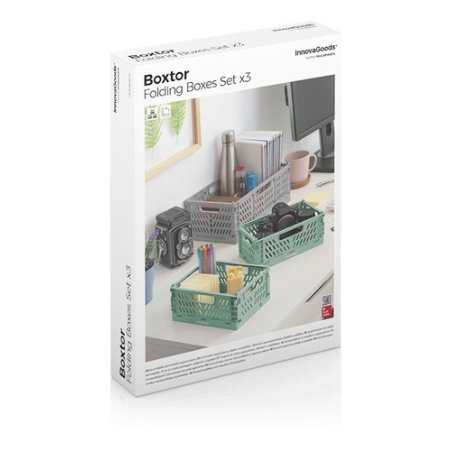 Set De 3 Cajas Organizadoras Plegables Y Apilables -9