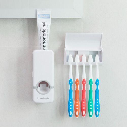 Dispensador De Pasta Dental Con Soporte Para Cepillos-0