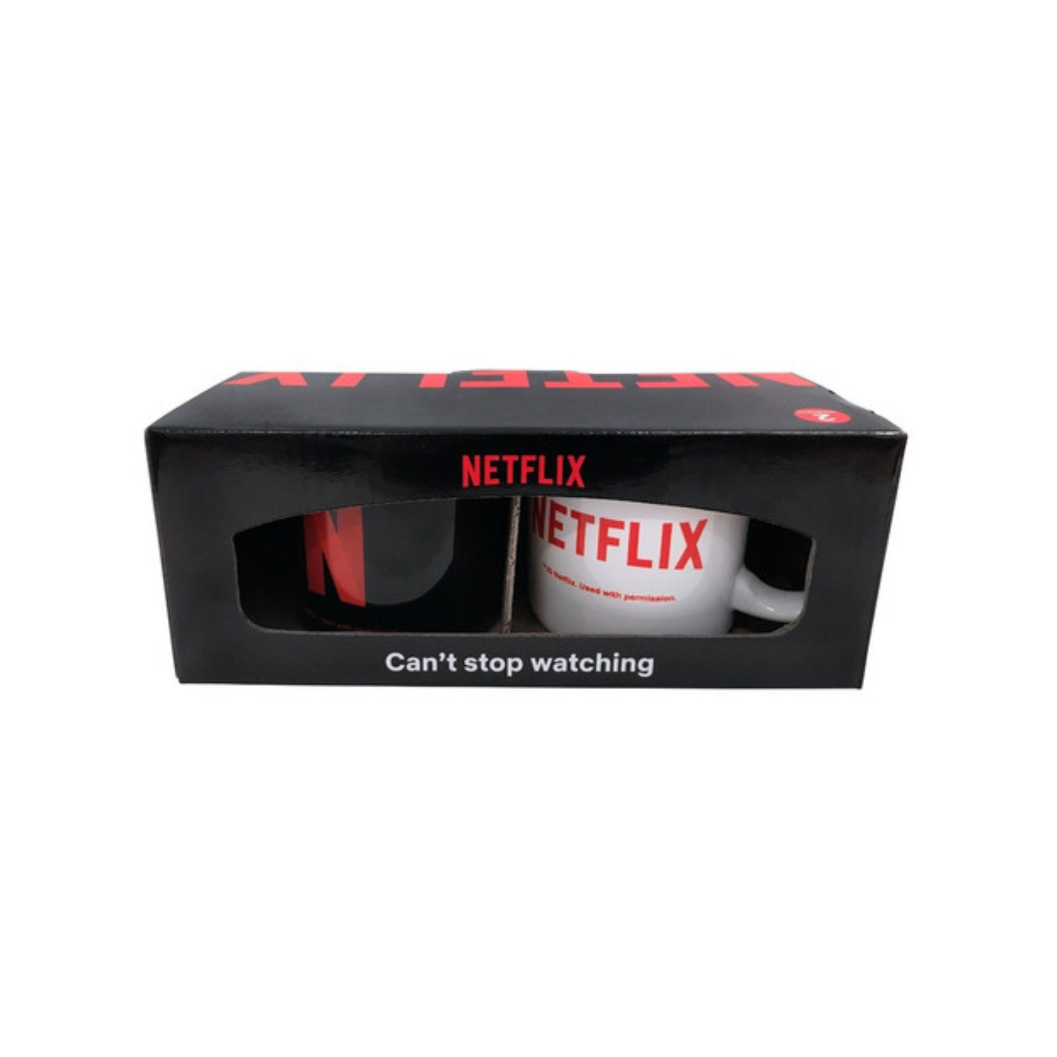 Set 2 Tazones Diseño Netflix Blanco Y Negro / Zings-3