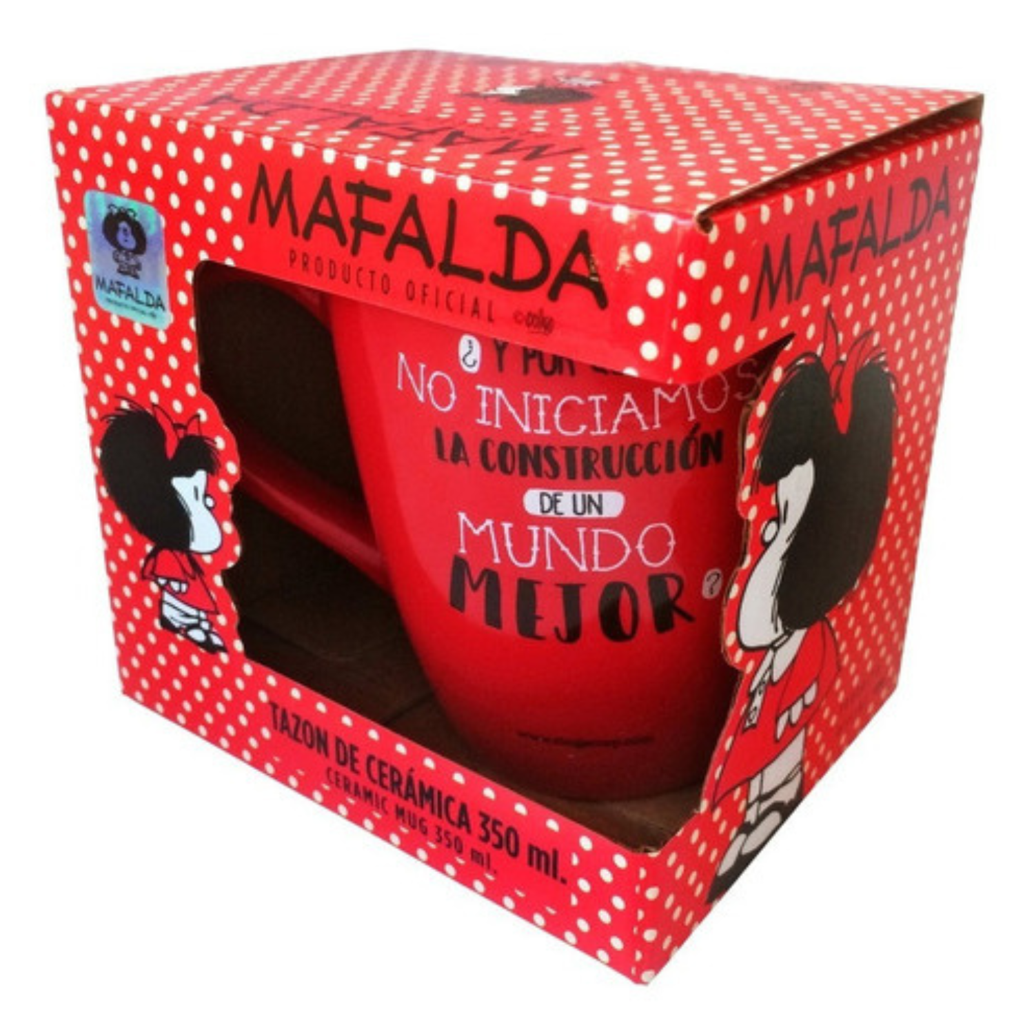 Set De 6 Tazones De Cerámica Mafalda Rojos 350 Ml / Zings-2