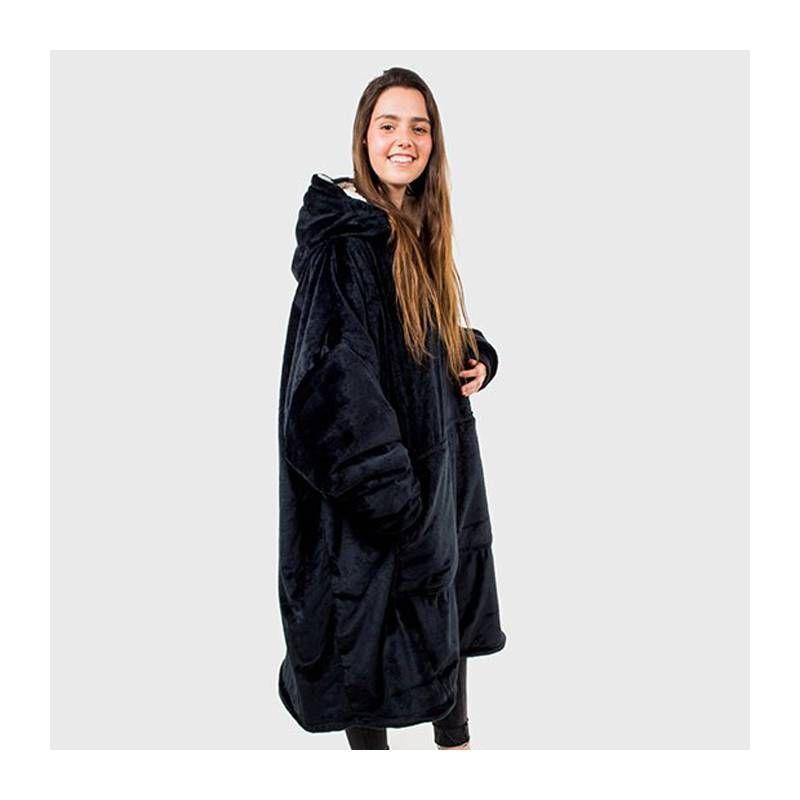Polerones Felpa Con Capucha Manta Polar Frazada Negro-2