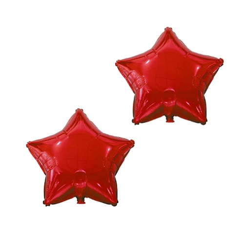 Globo Metalico Estrella 9 Pulgadas Rojo 2pcs-0